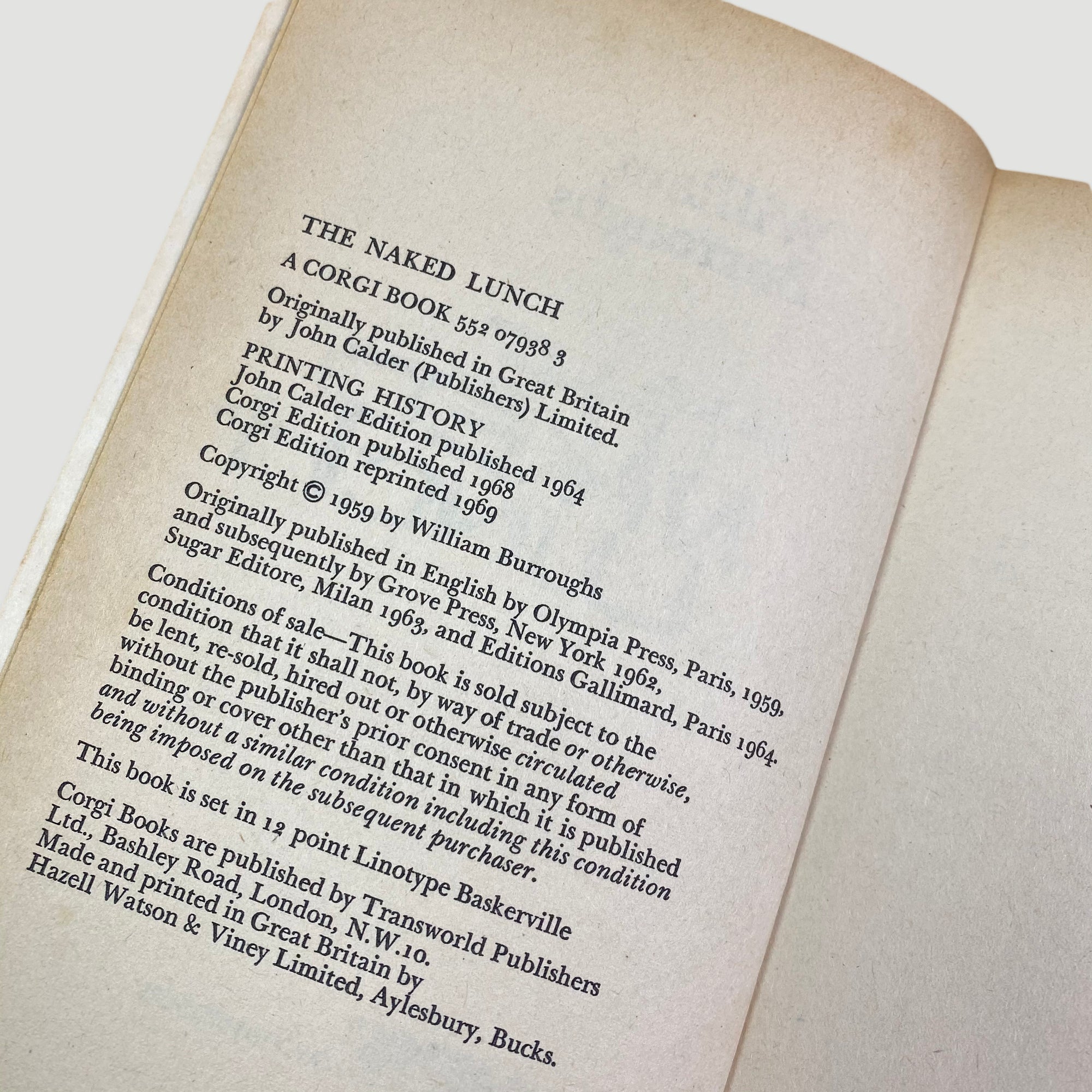 1969 William Burroughs ‘The Naked Lunch’