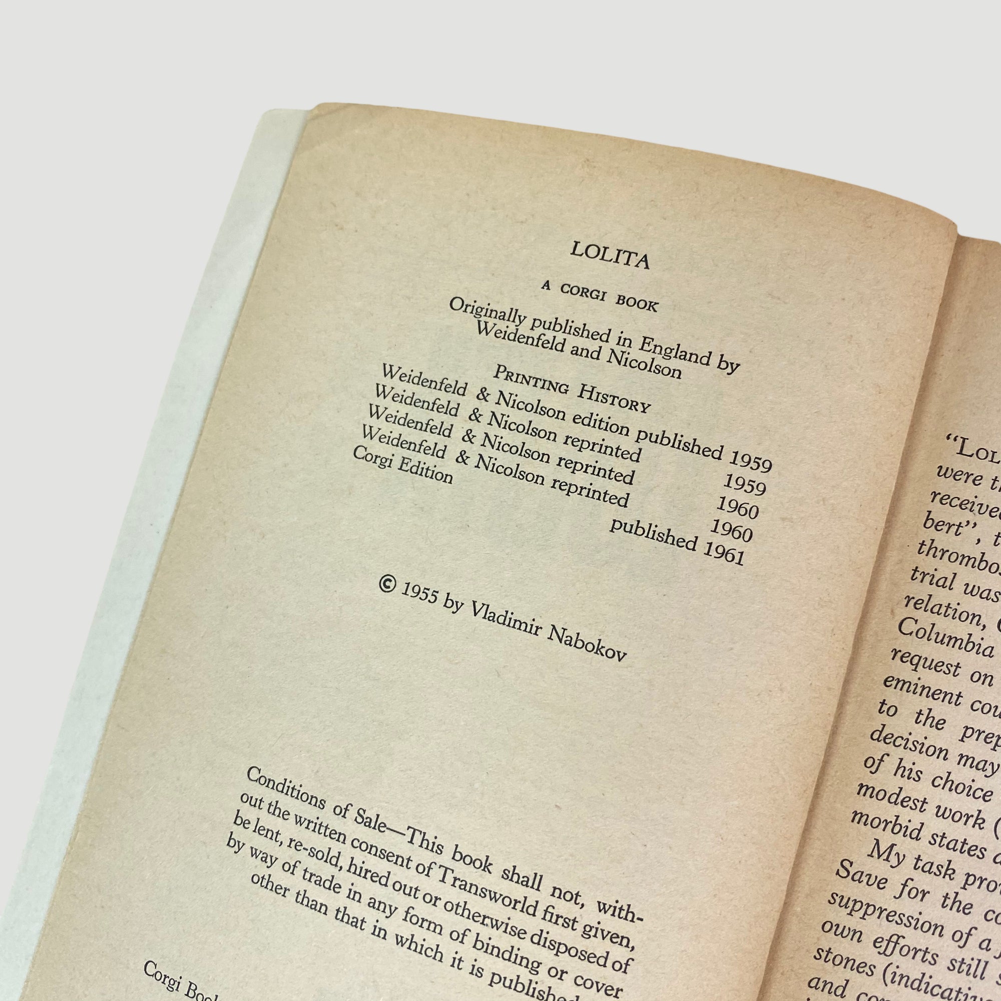 1961 Vladimir Nabokov ‘Lolita’ 1st softcover