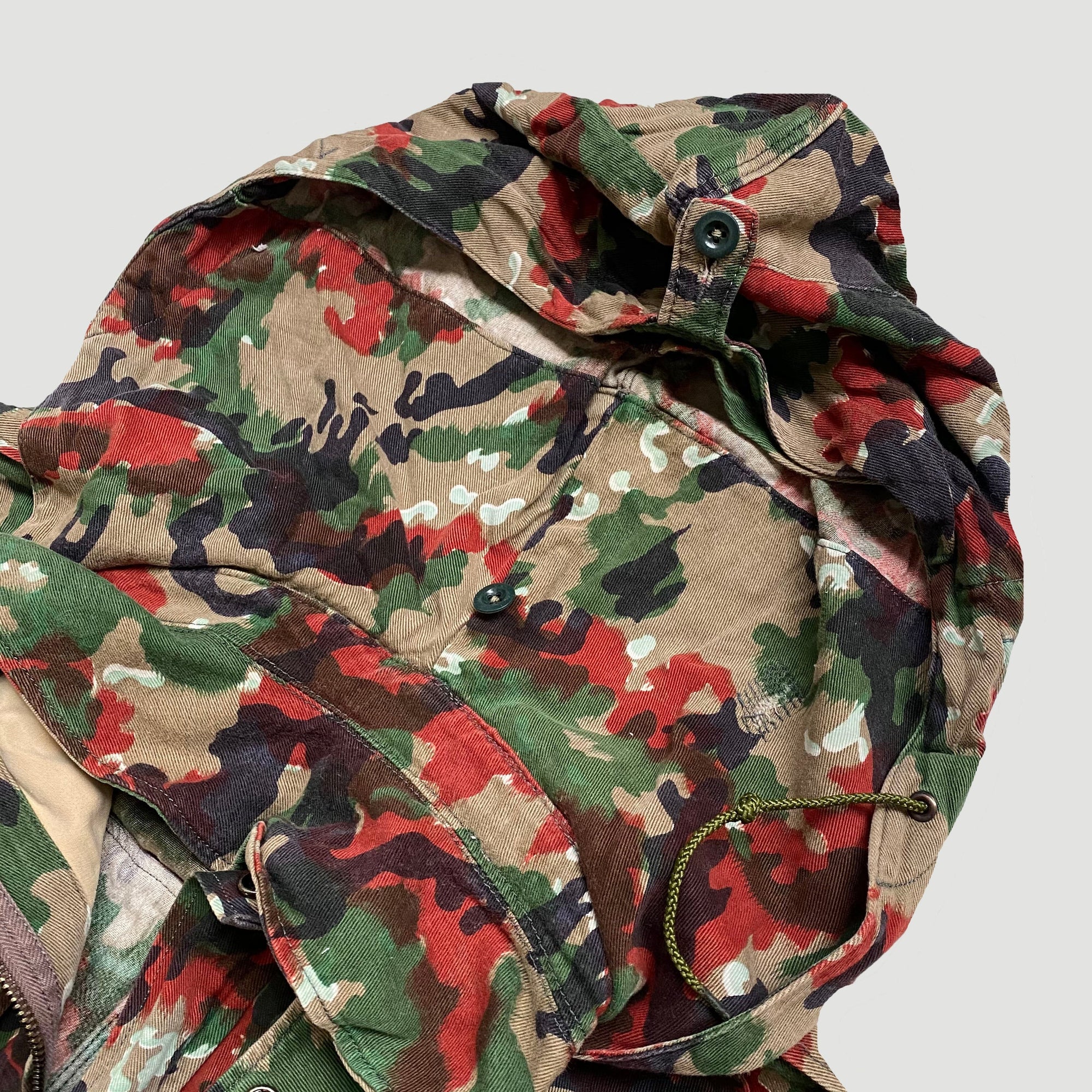 Swiss army field jacket M70 Alpenflage Camo Military Combat Heavy Hooded  Parka L | eBay