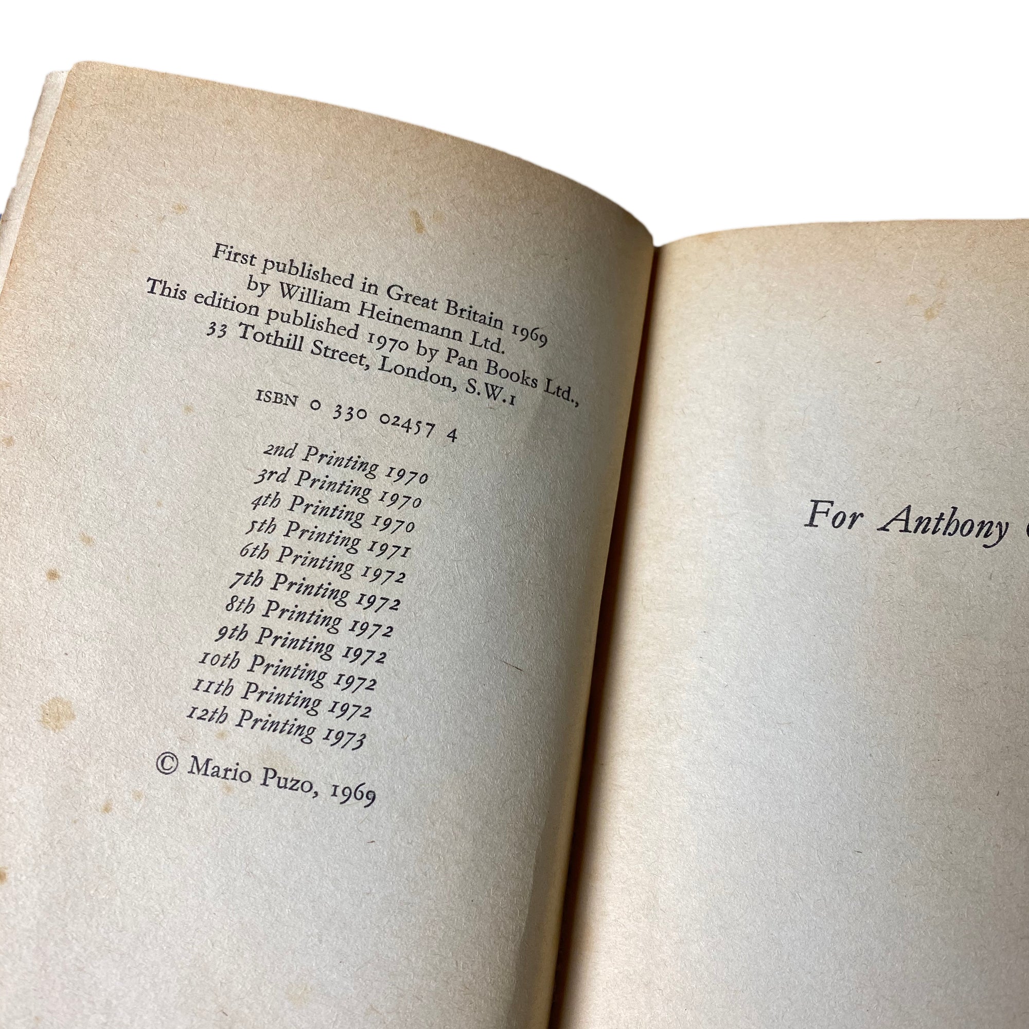 1970 Mario Puzo 'The Godfather'