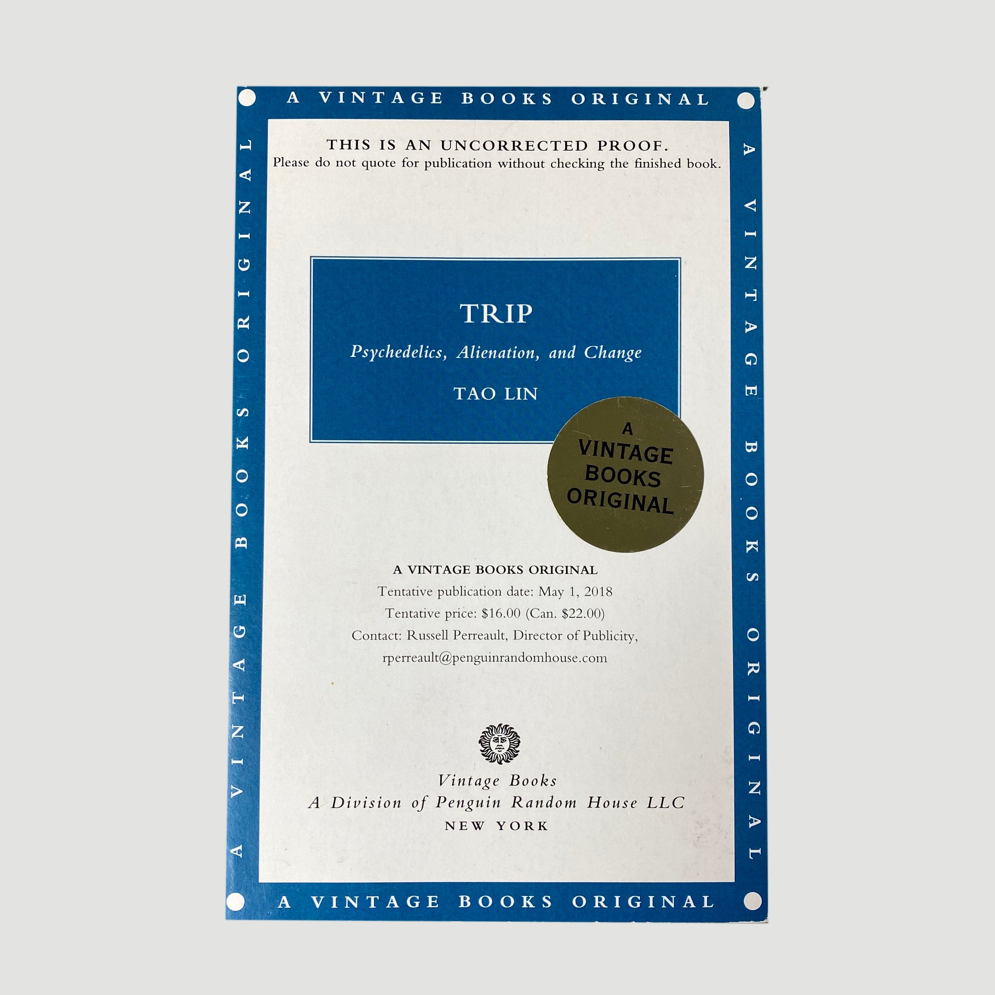 2018 Tao Lin 'Trip: Psychedelics, Alienation, and Change'