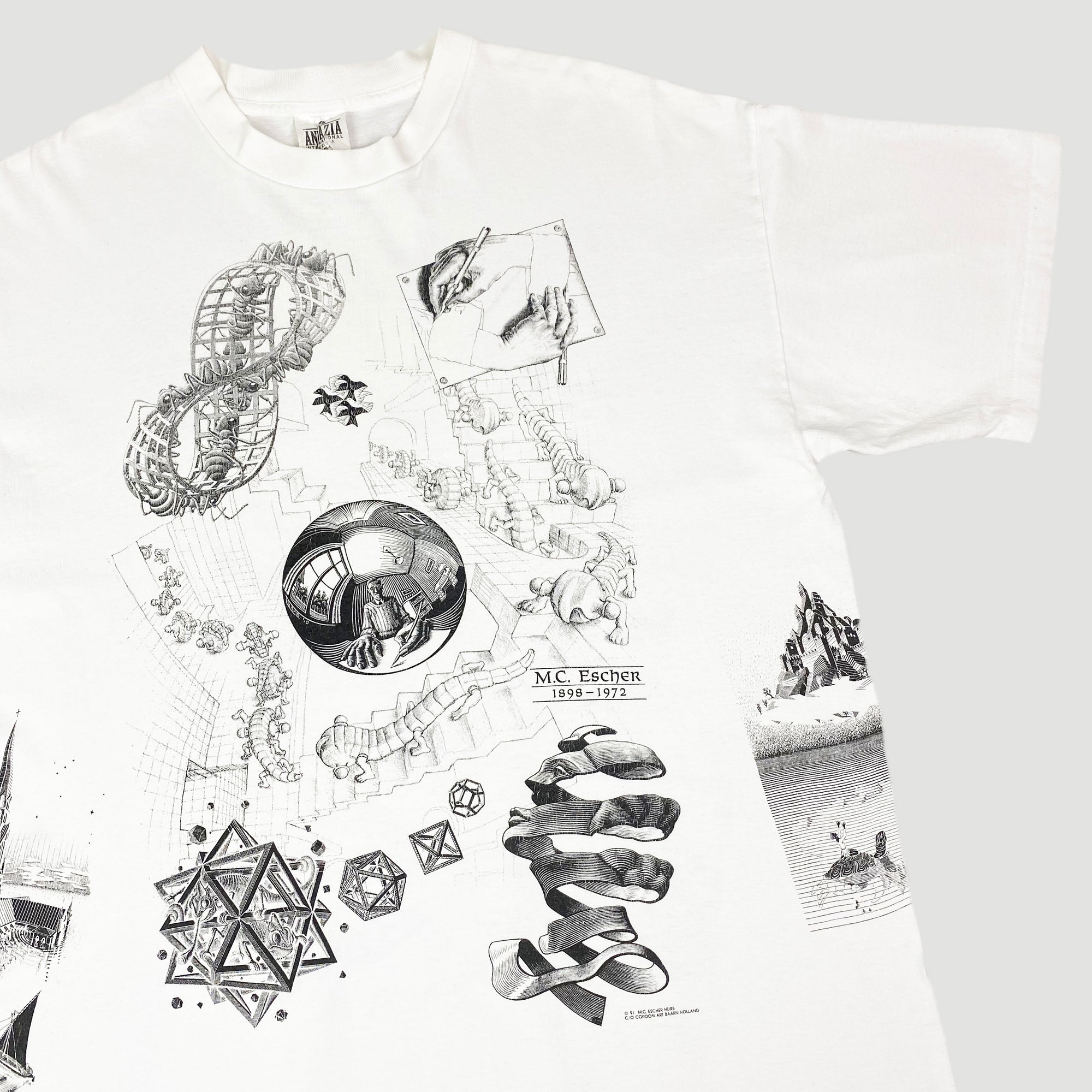 1990 M.C. Escher All Over Print T-Shirt