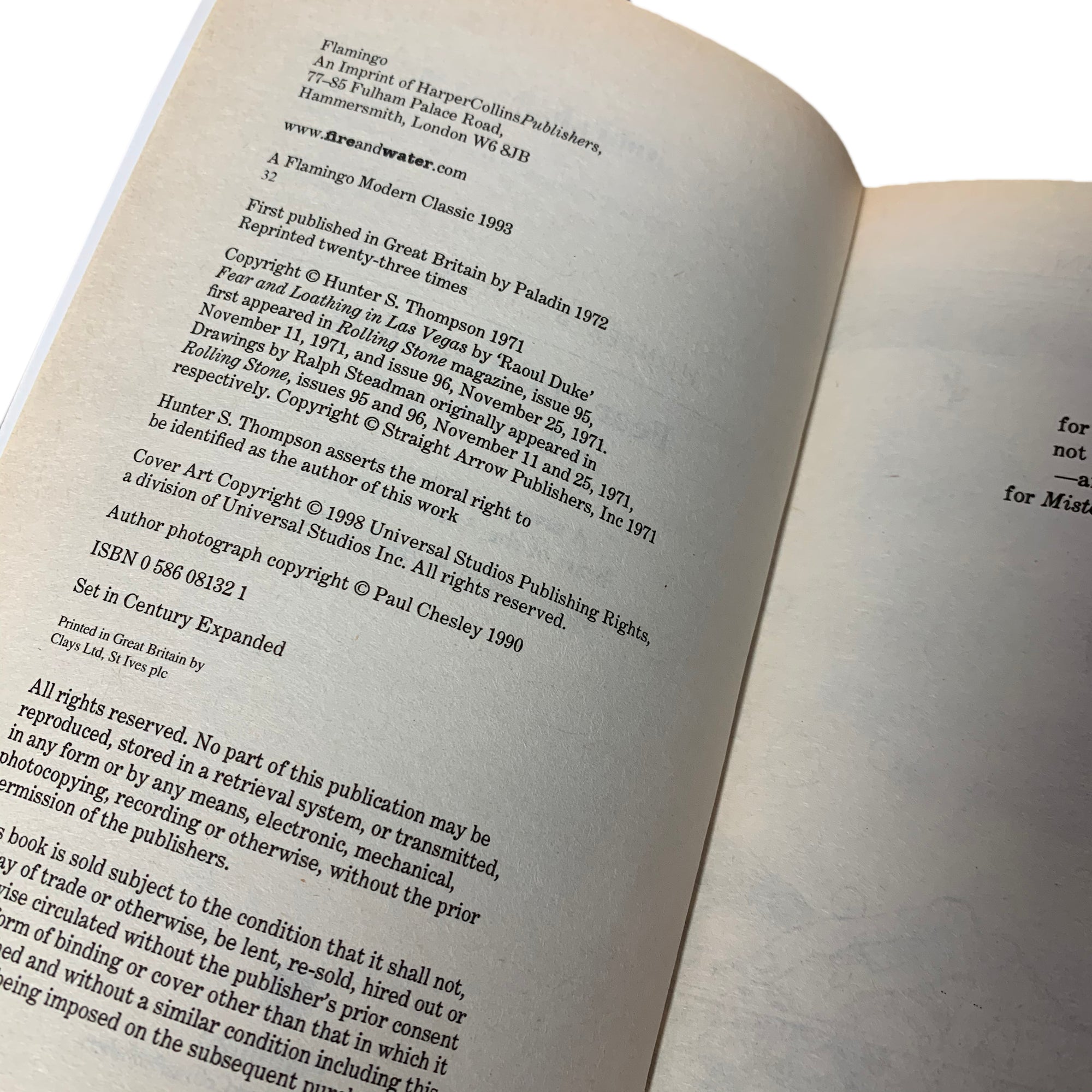 1998 Hunter S. Thompson 'Fear and Loathing in Las Vegas' Paperback