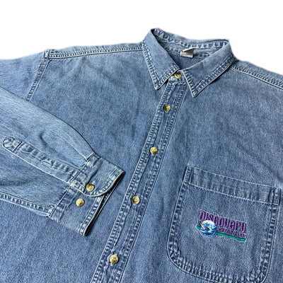 90's Discovery Channel Denim Chambray Work Shirt