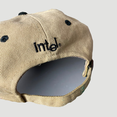Late 90's Intel Globe Logo Strapback Cap