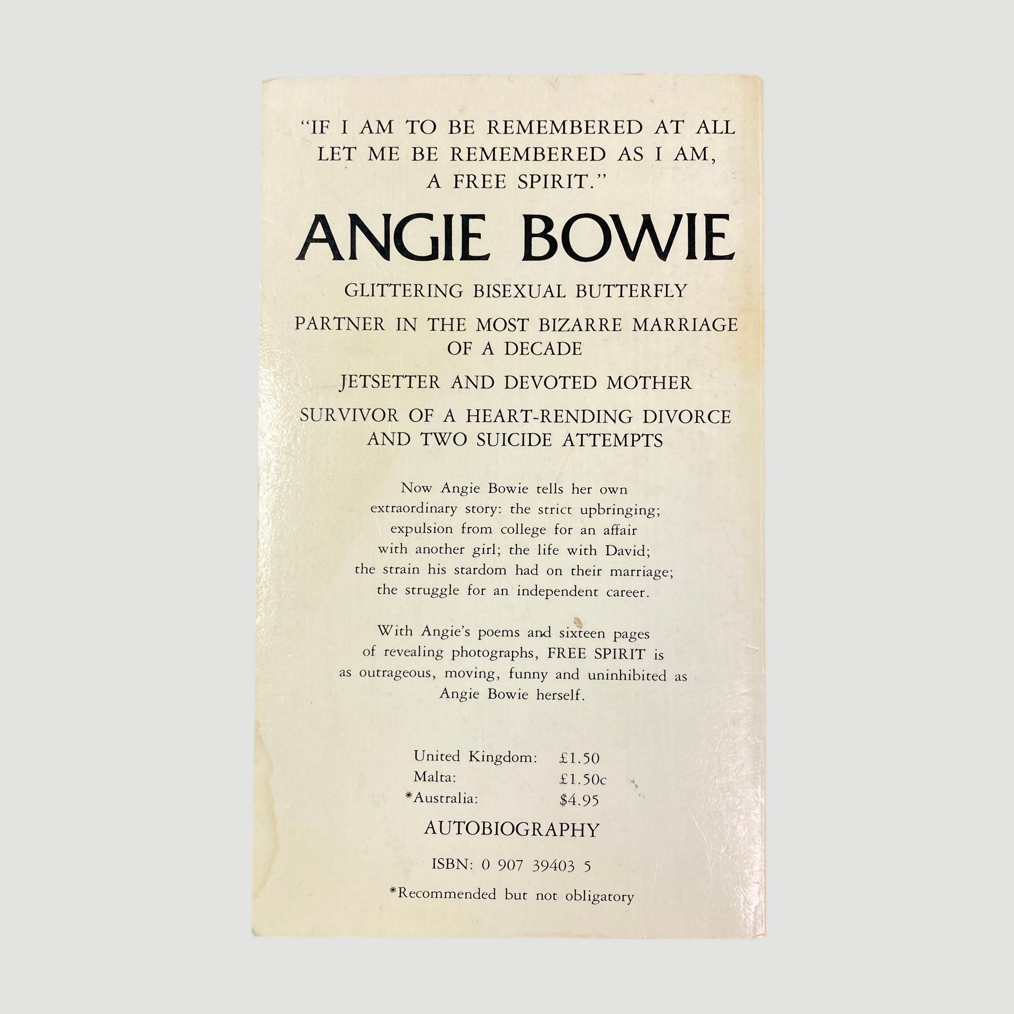 1981 Angie Bowie Free Spirit