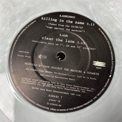 1993 Rage Against The Machine 'Killing in the Name' 7" Single