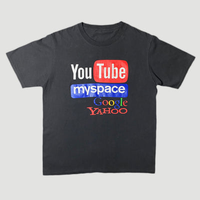 Early 00's 'YouTube, myspace, Google, Yahoo' Logo T-Shirt
