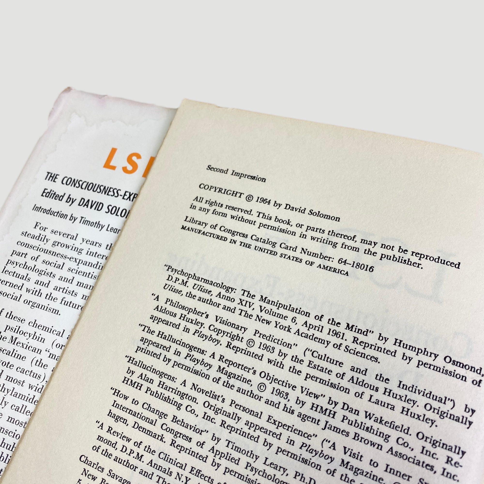 1964 David Soloman 'LSD: The Consciousness-Expanding Drug'