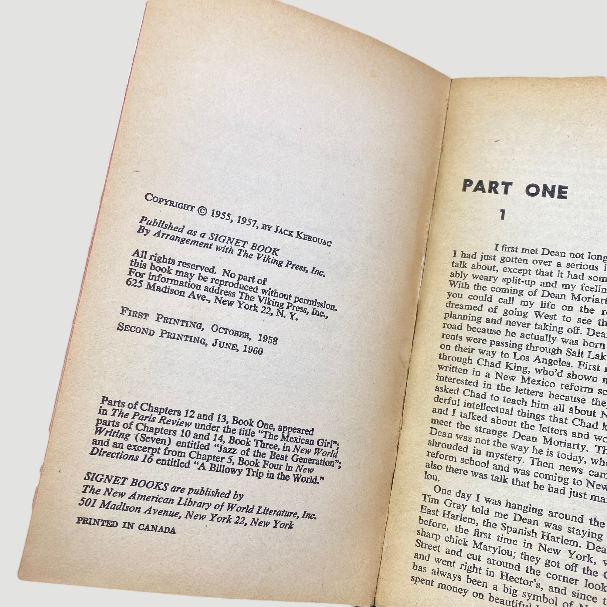 1958 Jack Kerouac 'On The Road' US 1st softcover