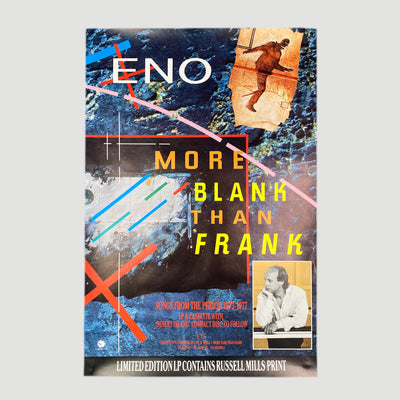 1986 Brian Eno 'More Blank Than Frank' Poster