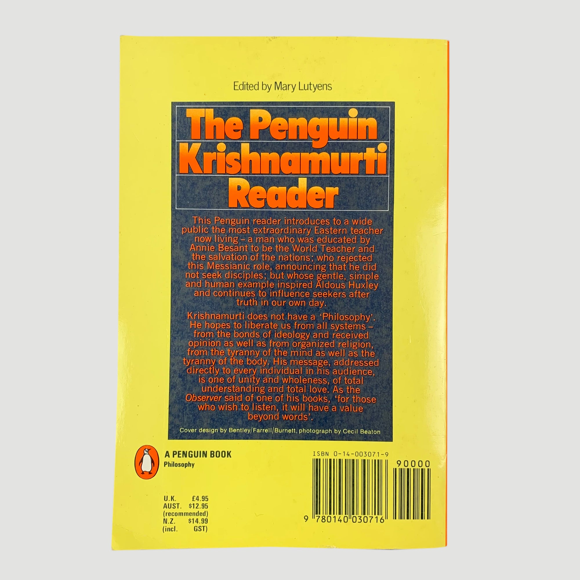 1987/1973 J. Krishnamurti 'The Penguin Krishnamurti Reader/The Second Penguin Krishnamurti Reader'