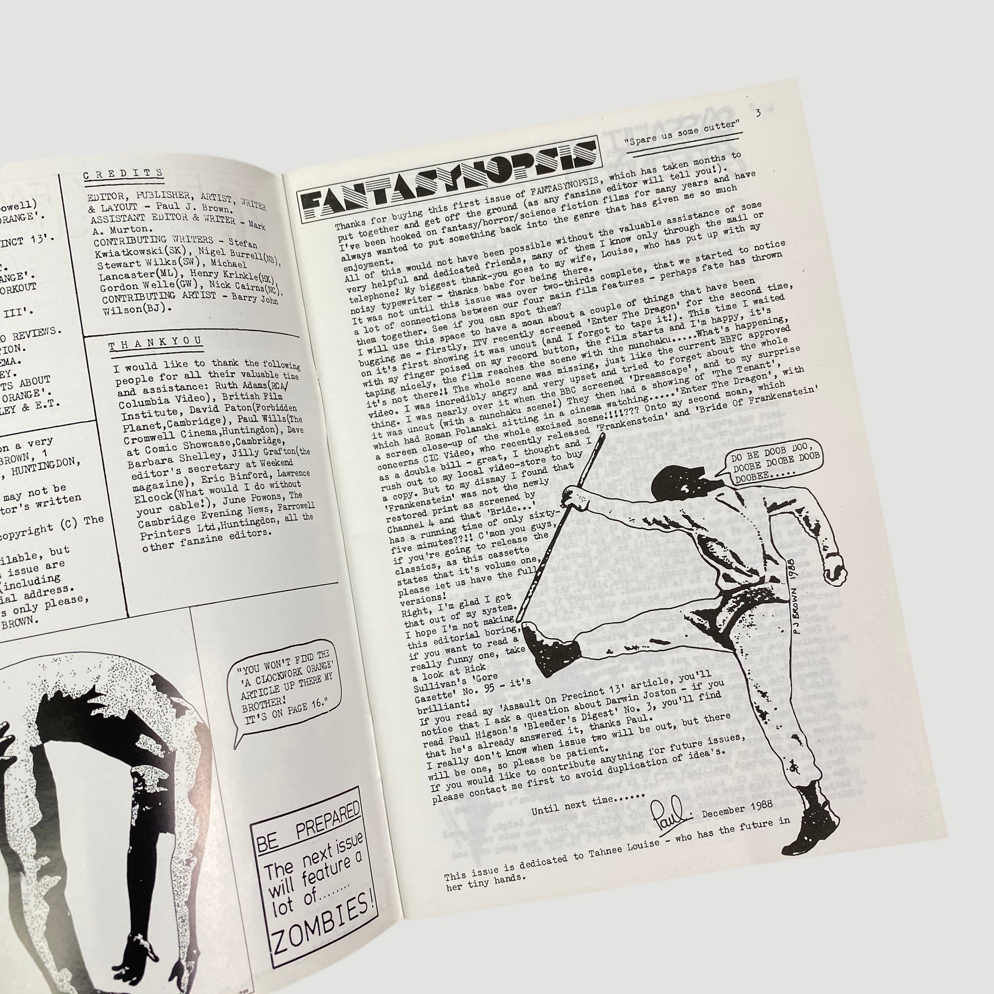 1988 Fantasynopsis Number One - A Clockwork Orange