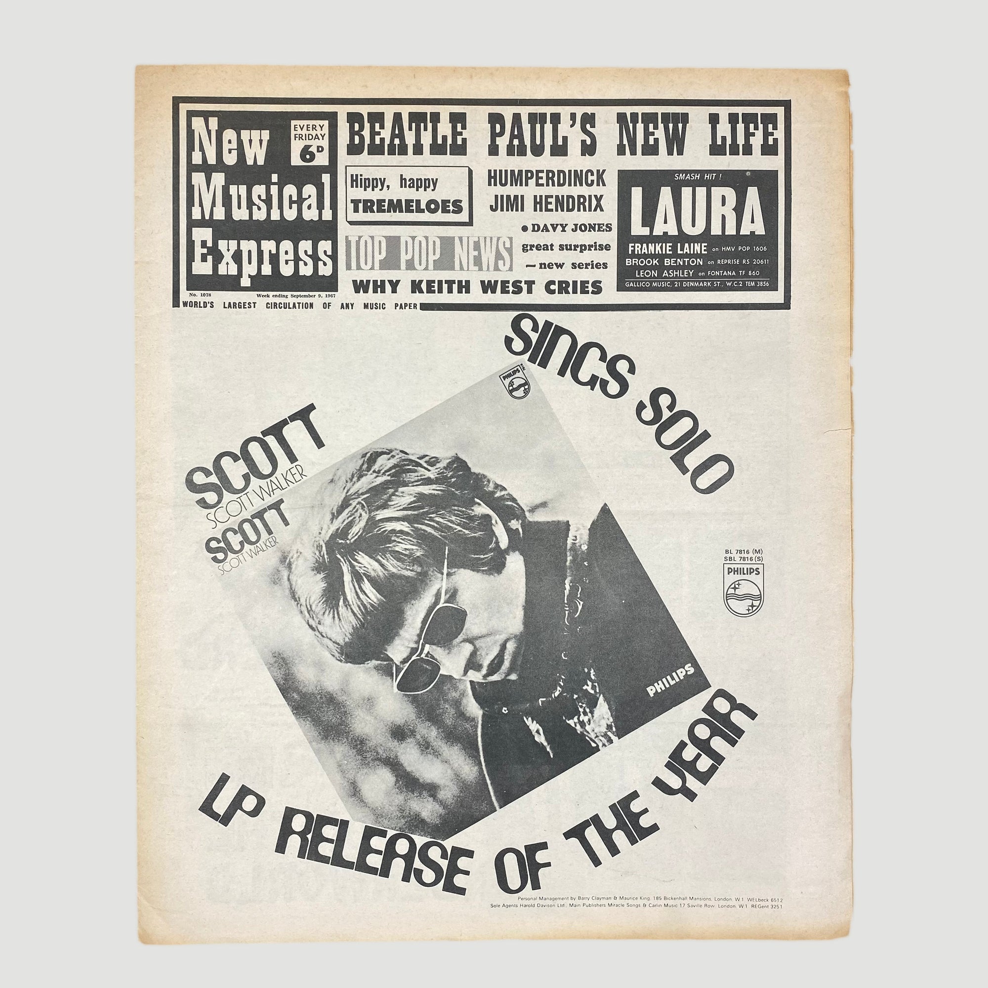 1967 Scott Walker Scott 1 Cover Issue