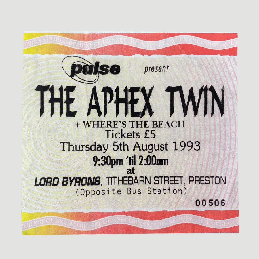 1993 The Aphex Twin Show Ticket (Preston, UK)