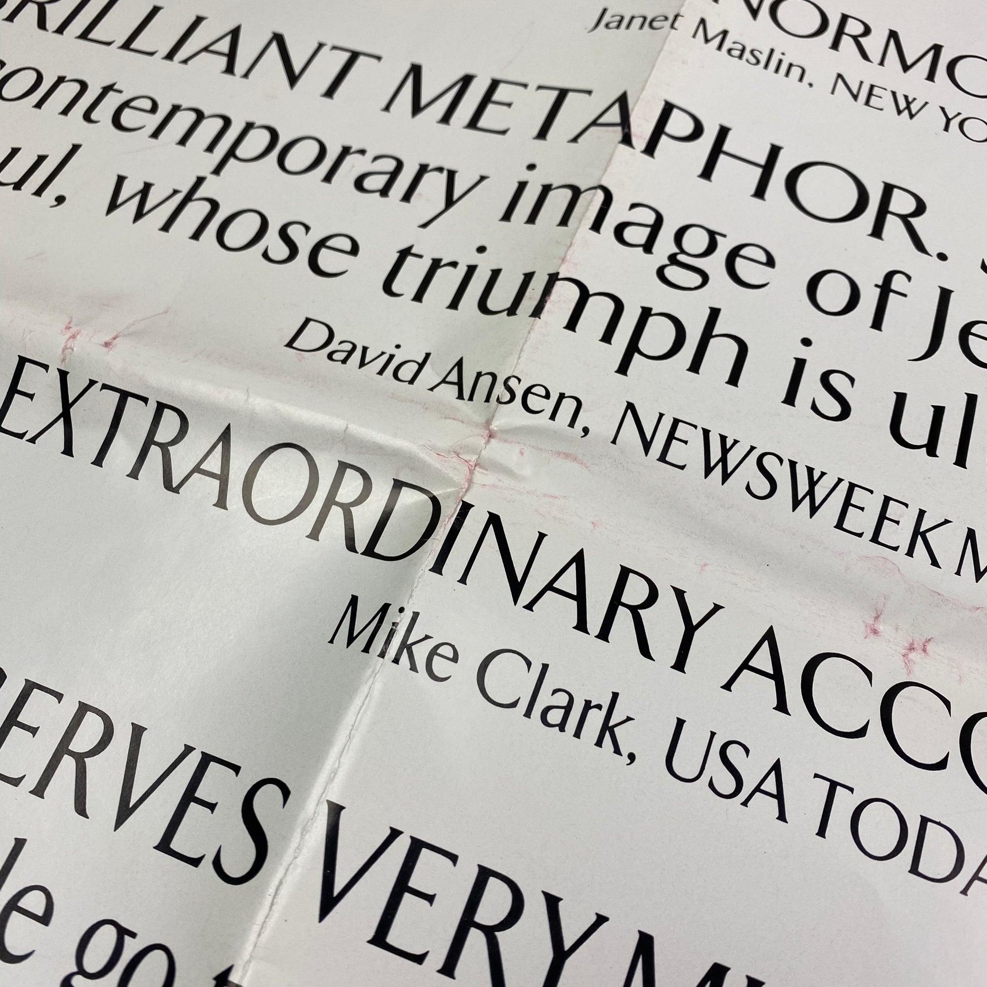 1988 The Last Temptation Of Christ UK Cinema Quad Poster