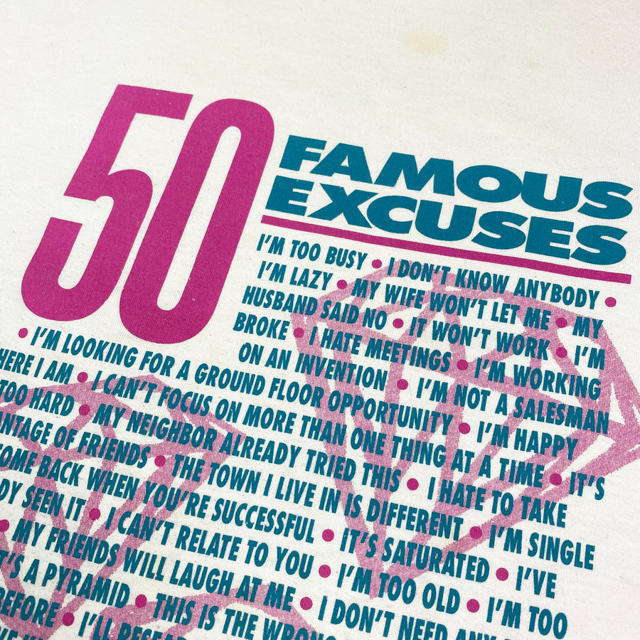 90's 50 Famous Excuses T-Shirt