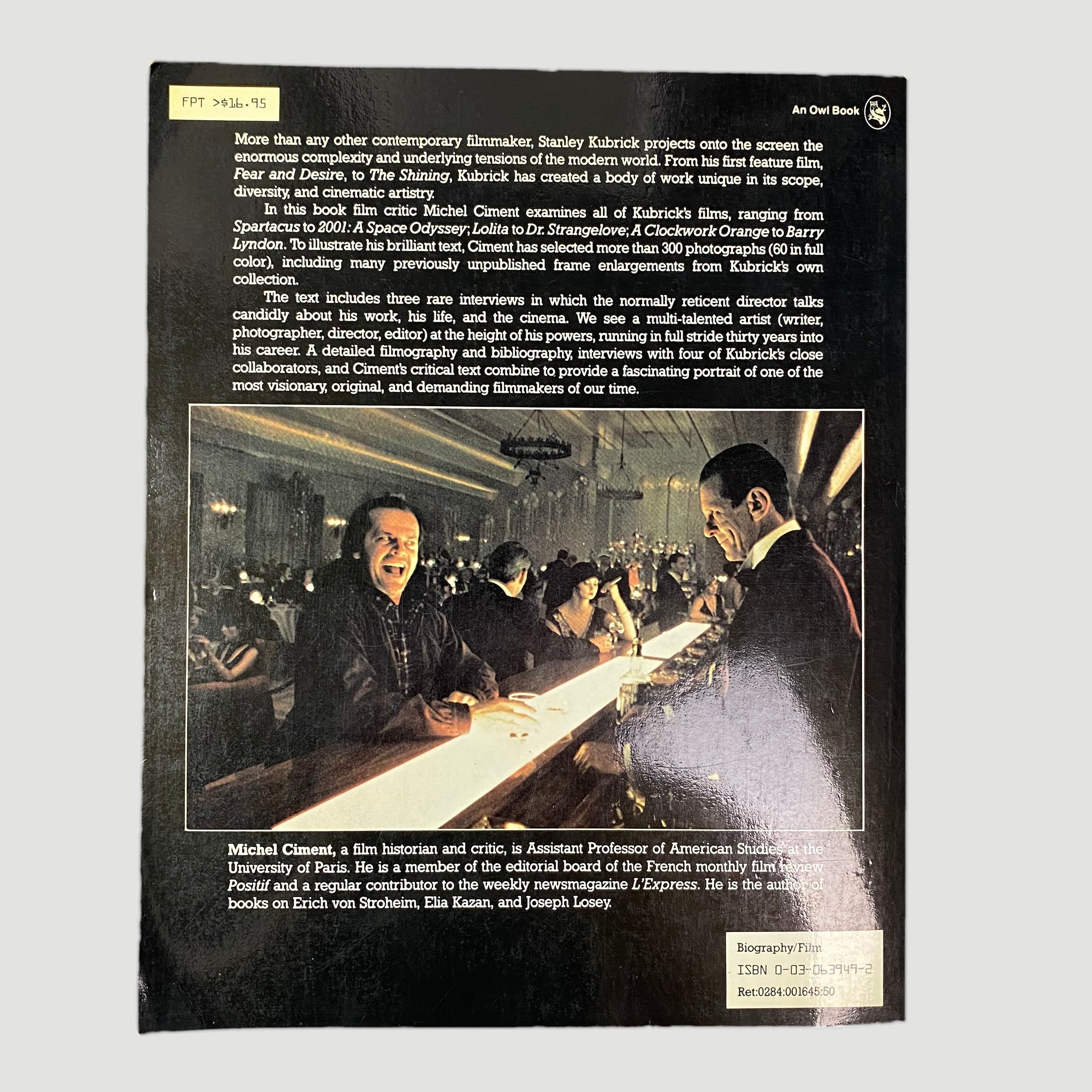 1984 Michel Ciment 'Kubrick' US Edition