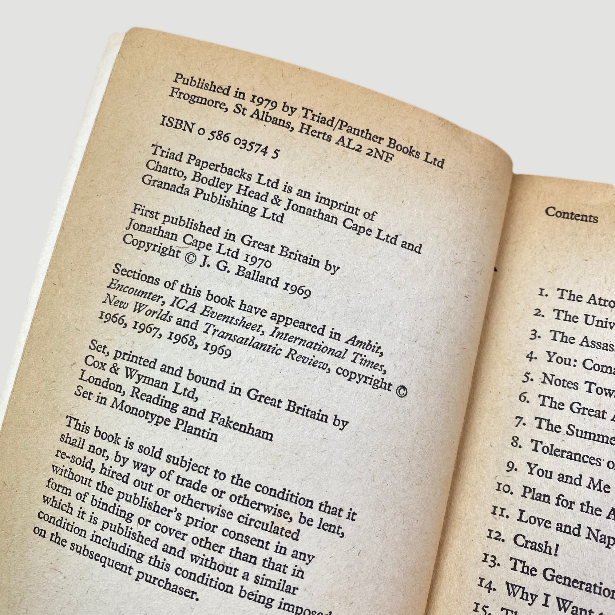 1979 J.G. Ballard 'The Atrocity Exhibition'