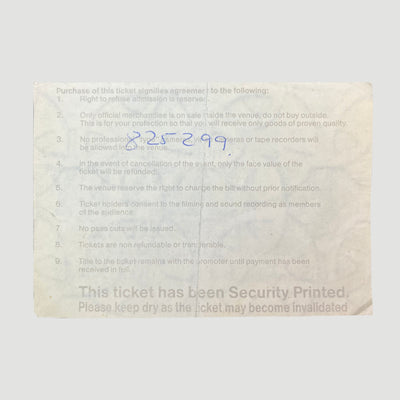 1993 PJ Harvey Rid Of Me Tour Ticket