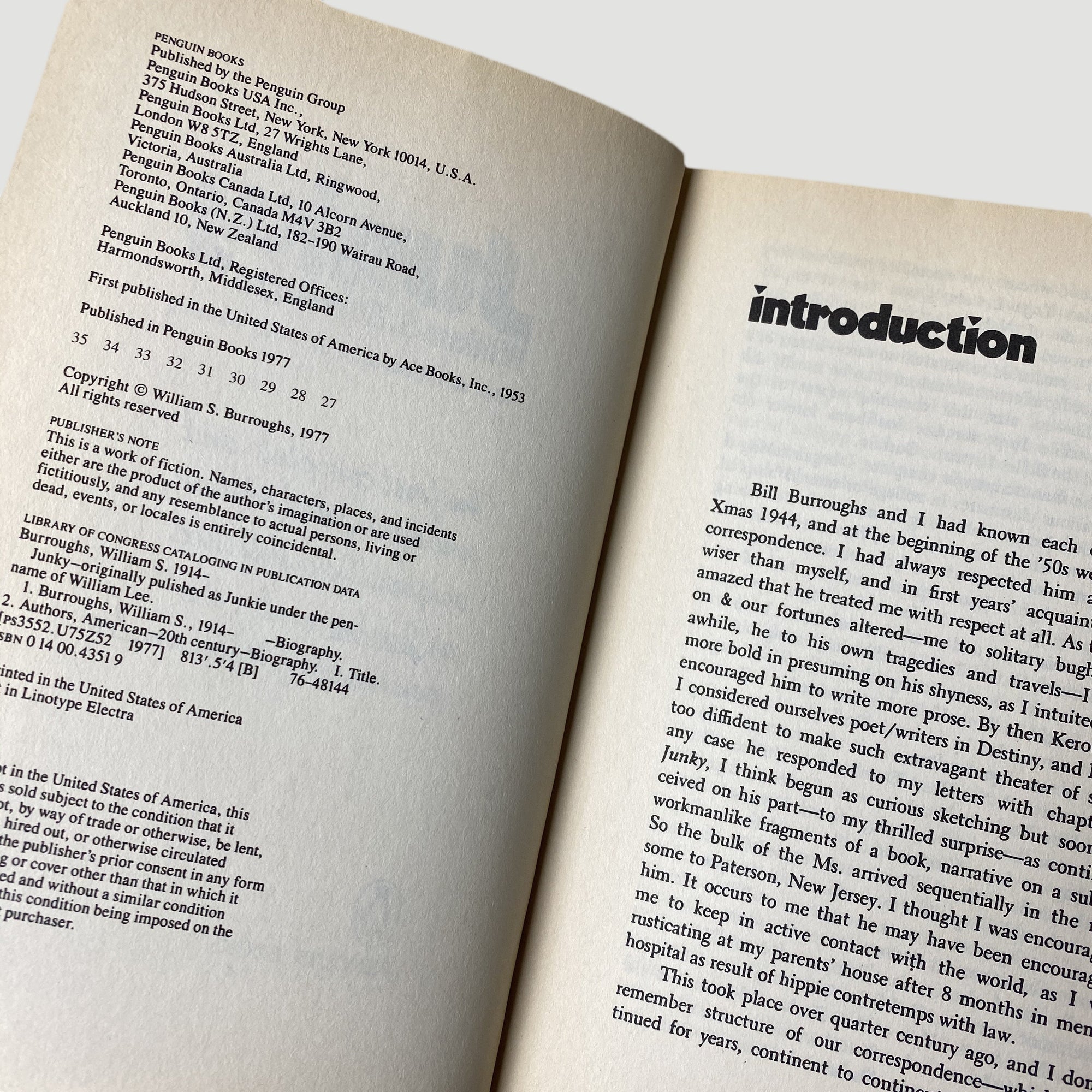 1977 William S. Burroughs 'Junky'