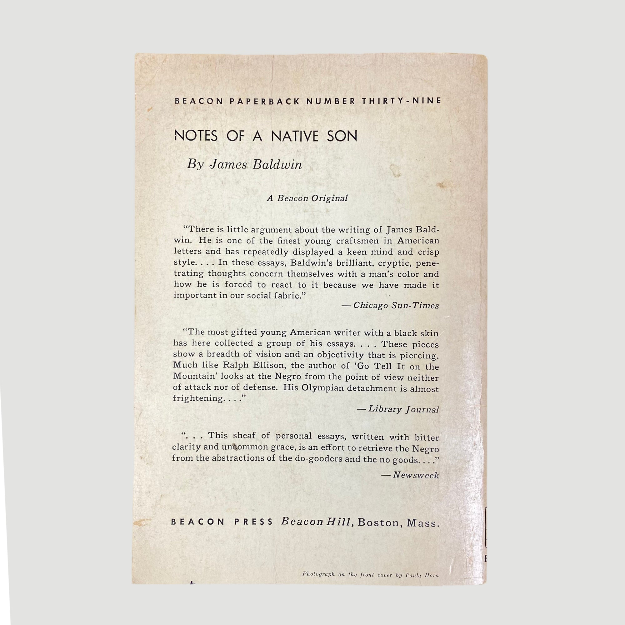 1963 James Baldwin Notes of a Native Son 1st Ed.