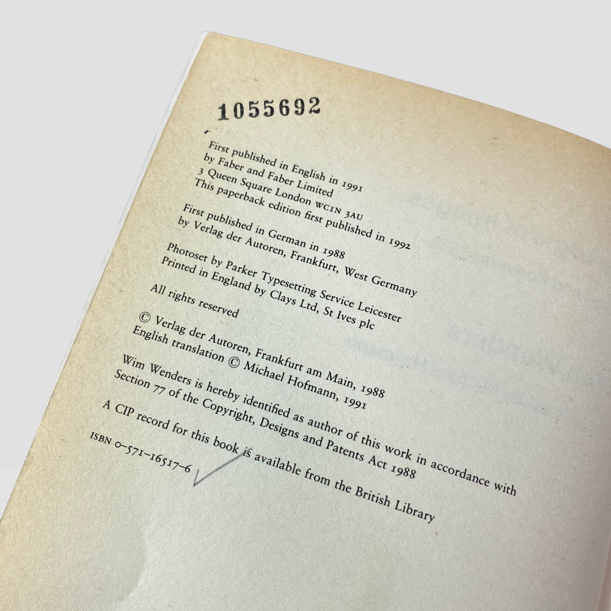 1991 Wim Wenders 'The Logic of Images'