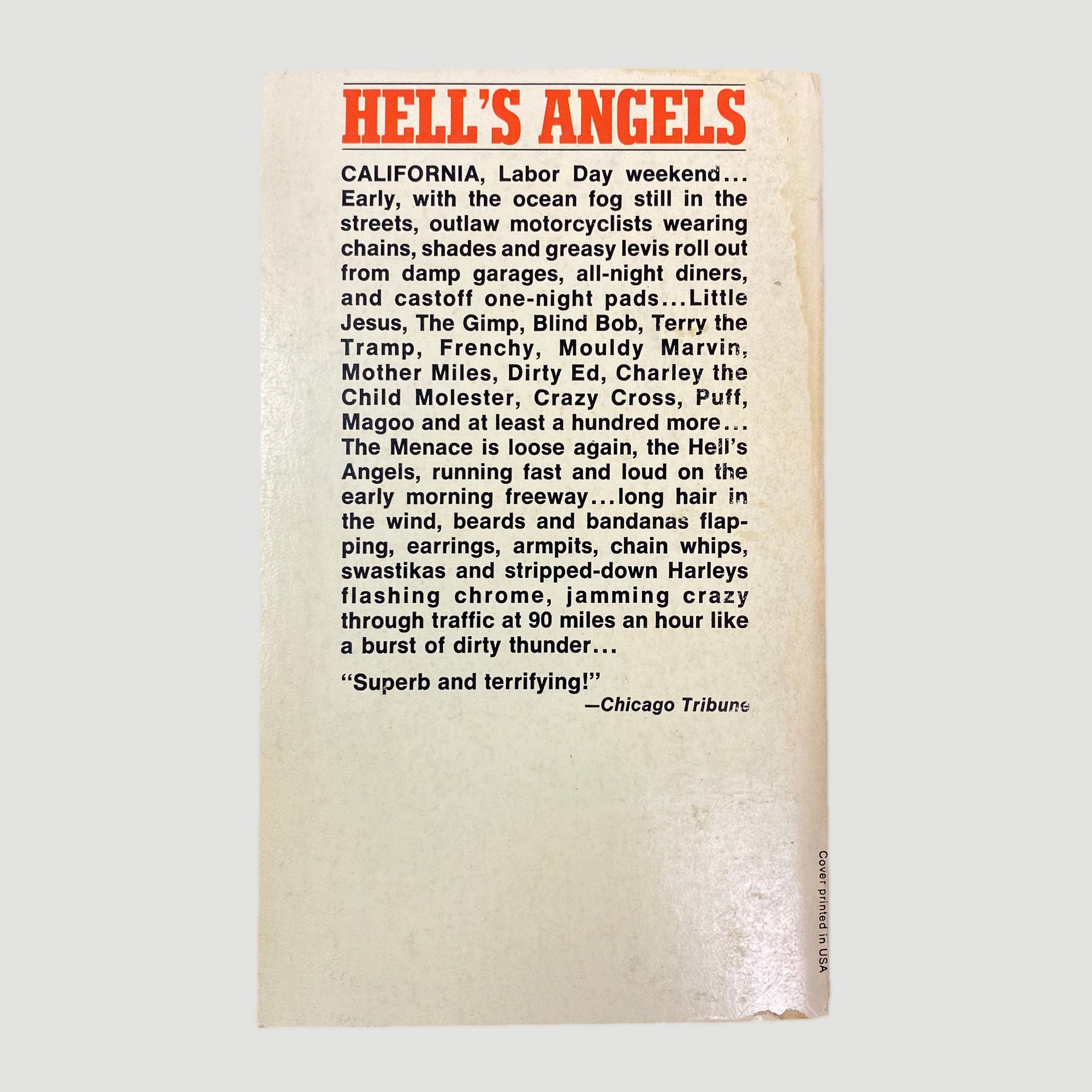 1973 Hunter S. Thompson 'Hell's Angels'