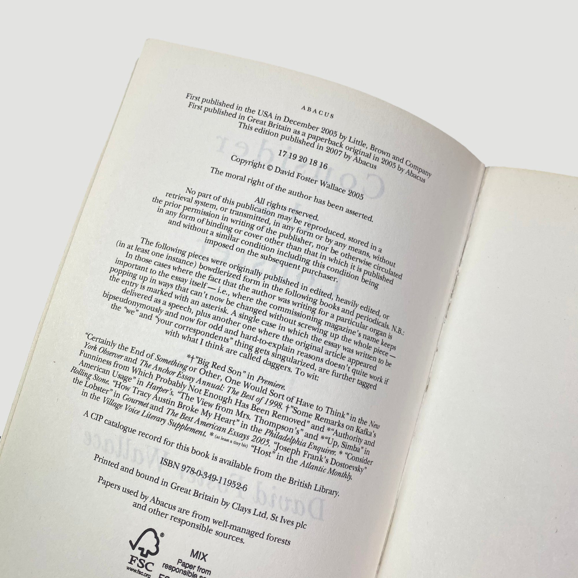 2007 David Foster Wallace 'Consider The Lobster'