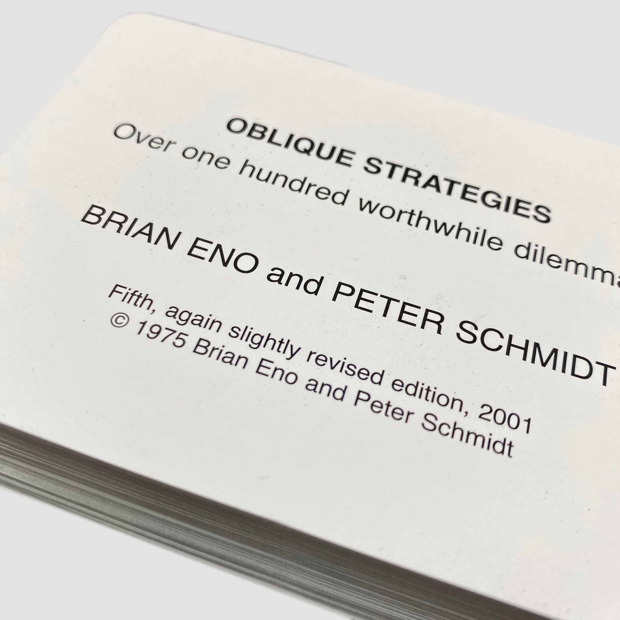 OBLIQUE STRATEGIES by Brian Eno and Peter Schmidt Fifth edition 