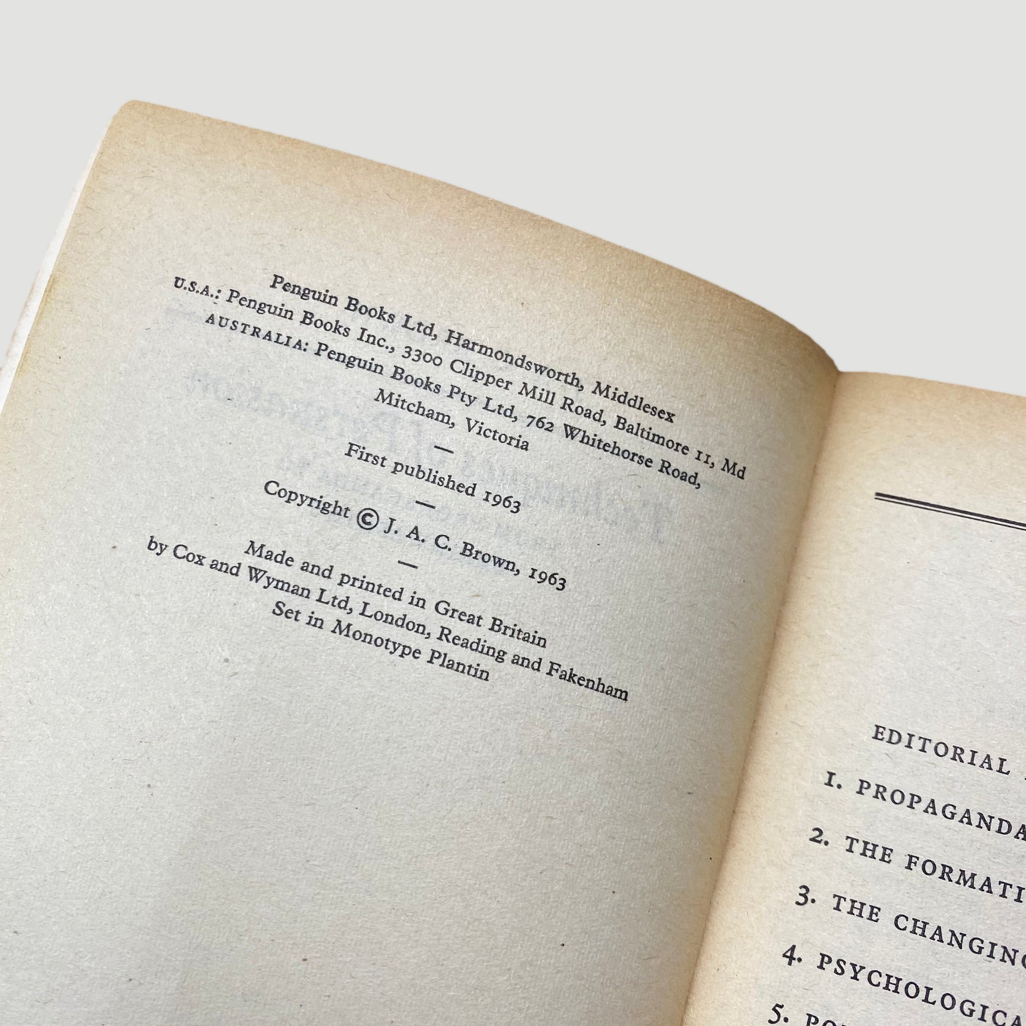 1963 J.A.C. Brown 'Techniques of Persuasion: From Propaganda to Brainwashing'