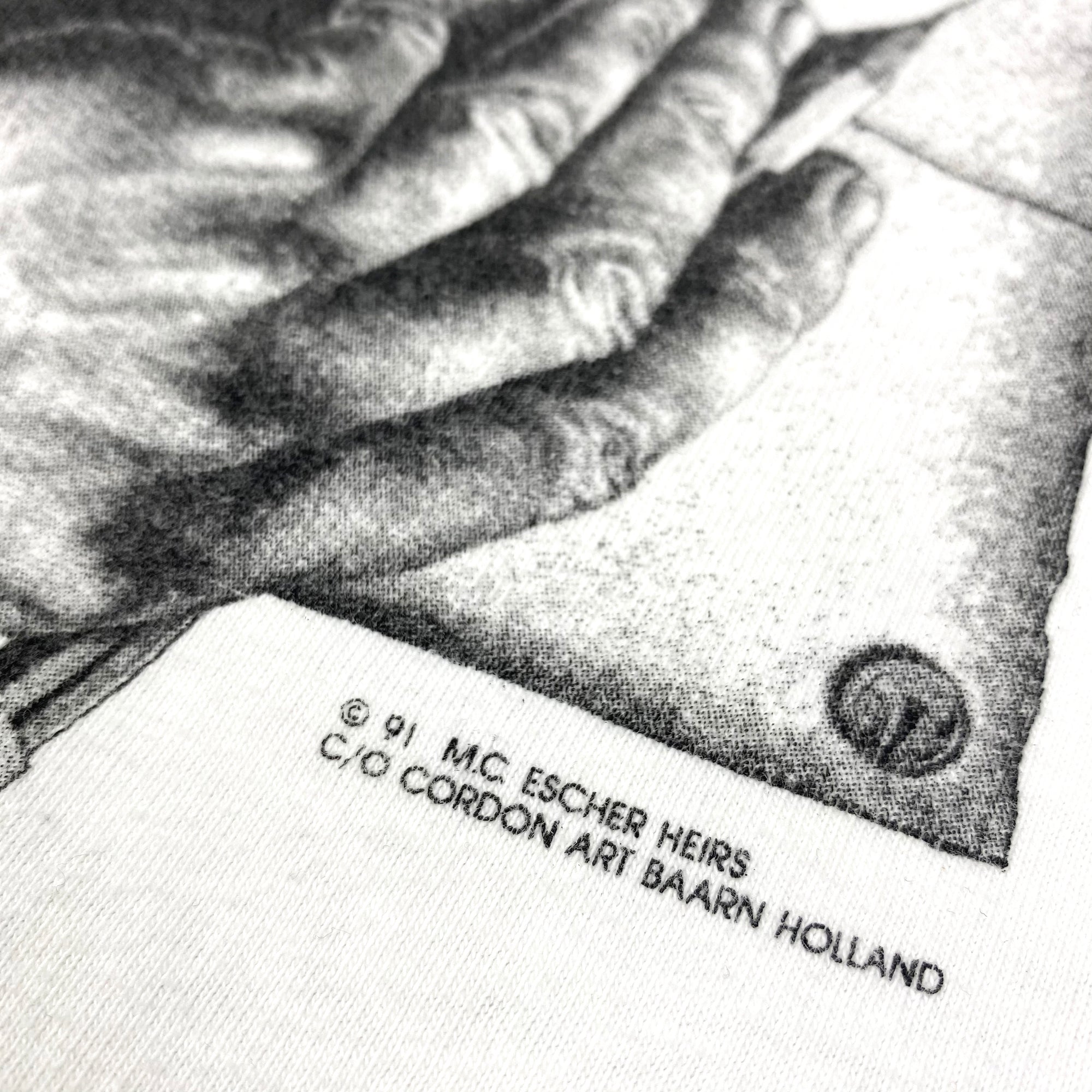 1991 M.C. Escher Sketching Hands T-Shirt