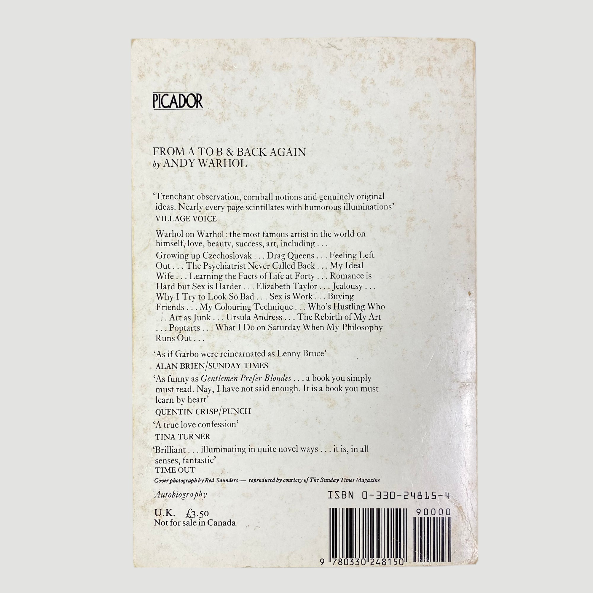 1979 Andy Warhol 'From A to B' & Back Again'