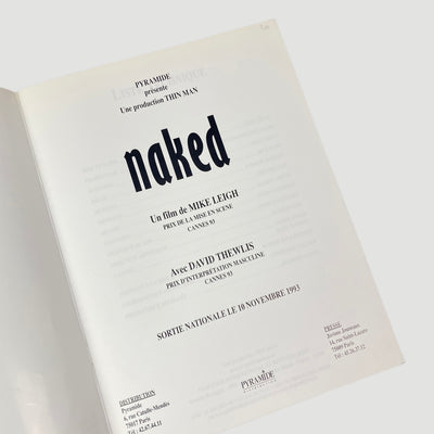 1993 'Naked' Cannes Film Festival Program (Inc. Print)