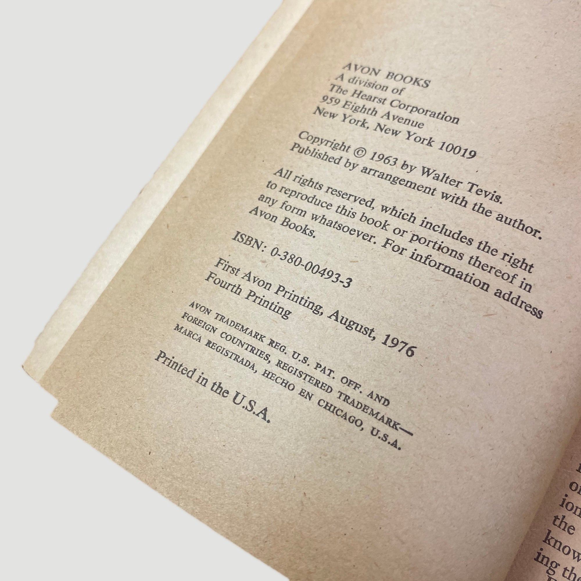 1976 Walter Tevis 'The Man Who Fell To Earth' US Edition