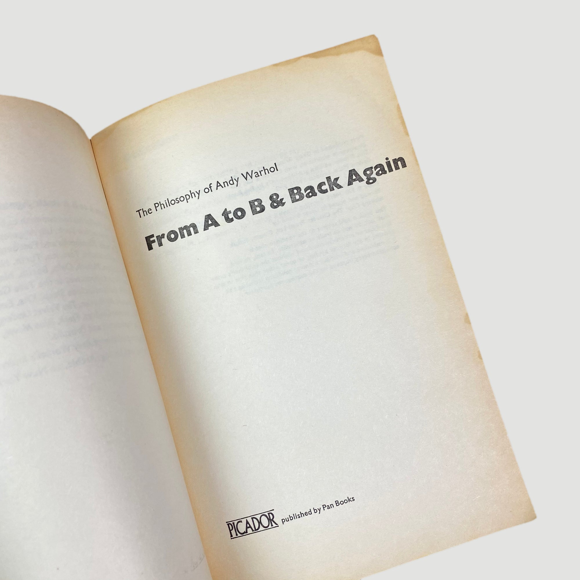 1979 Andy Warhol 'From A to B' & Back Again'