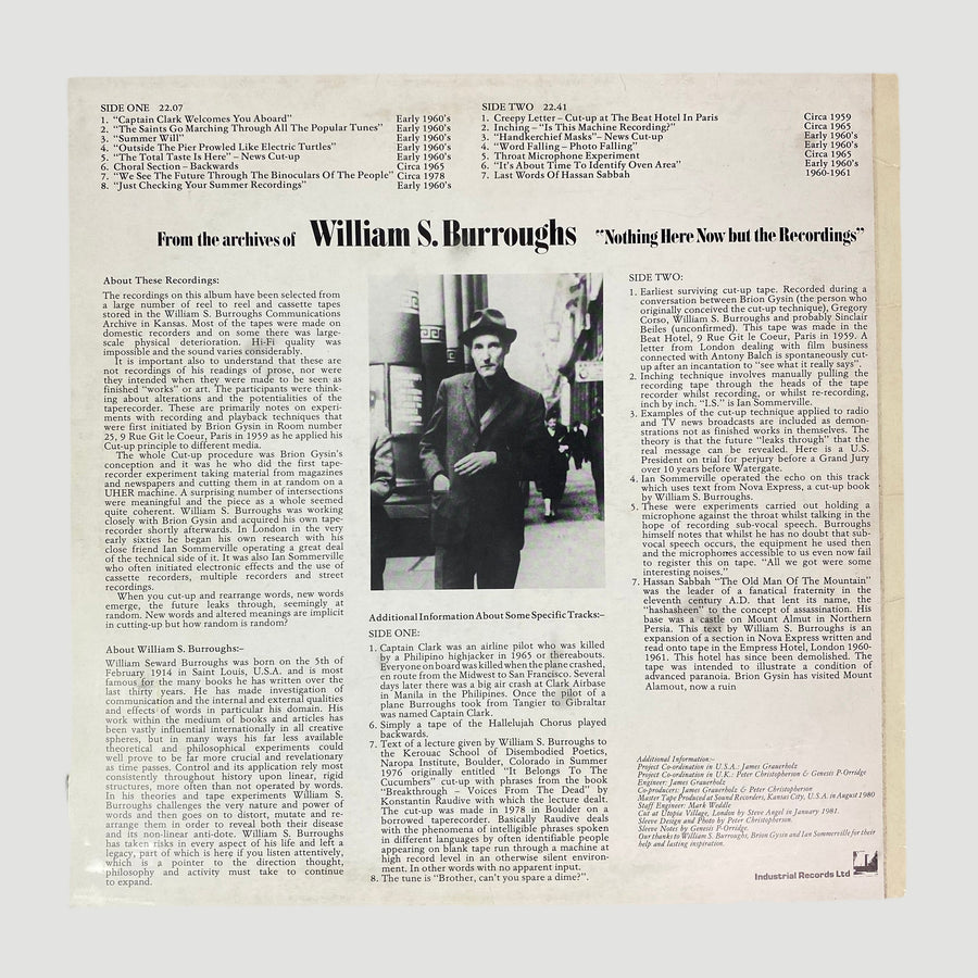 1981 William S. Burroughs 'Nothing Here Now..’ LP