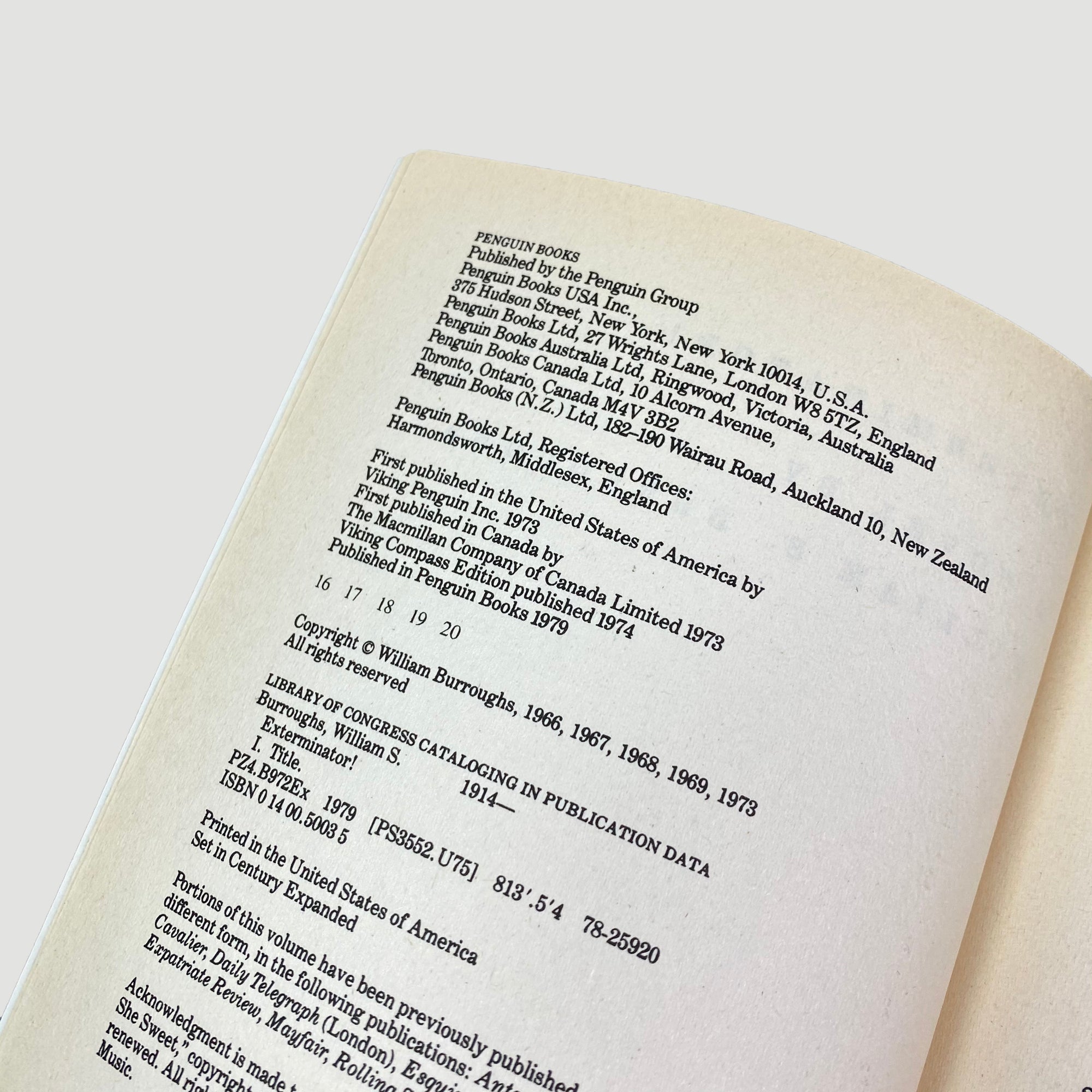 1979 William S. Burroughs 'Exterminator'