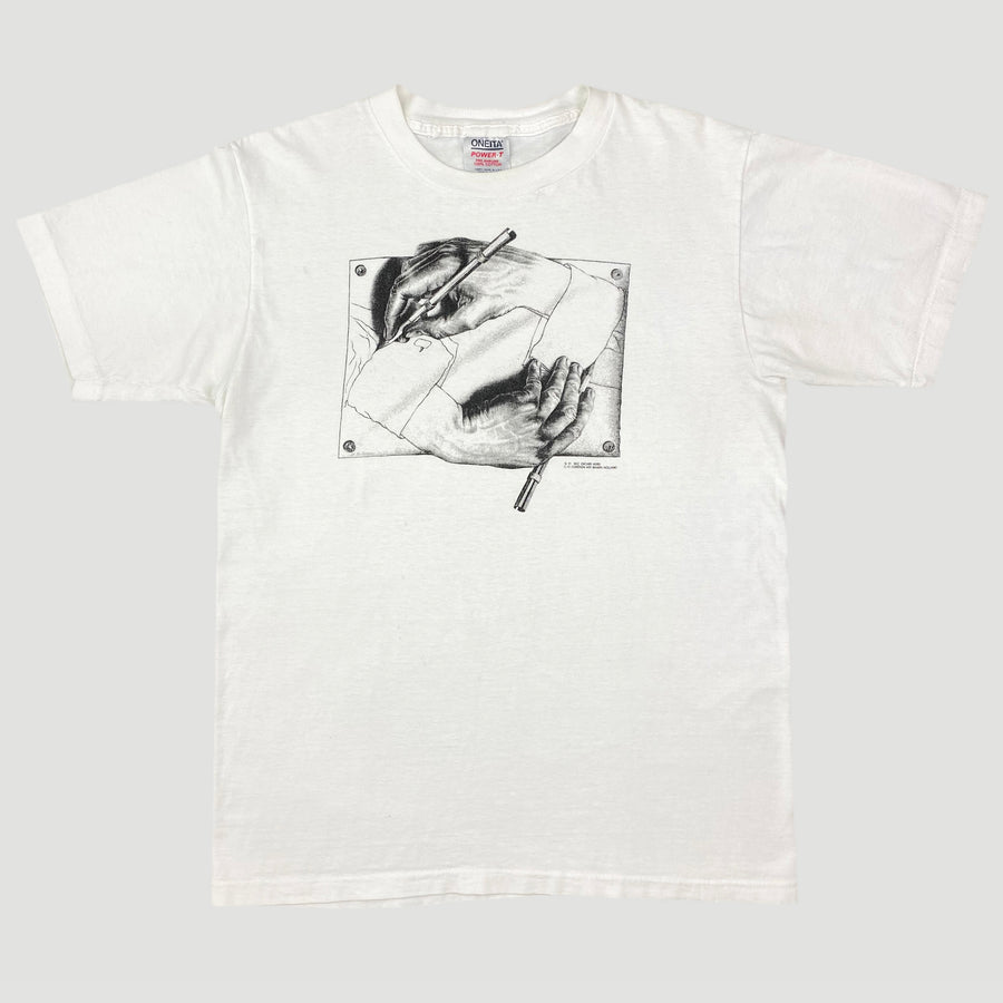 1991 M.C. Escher Sketching Hands T-Shirt