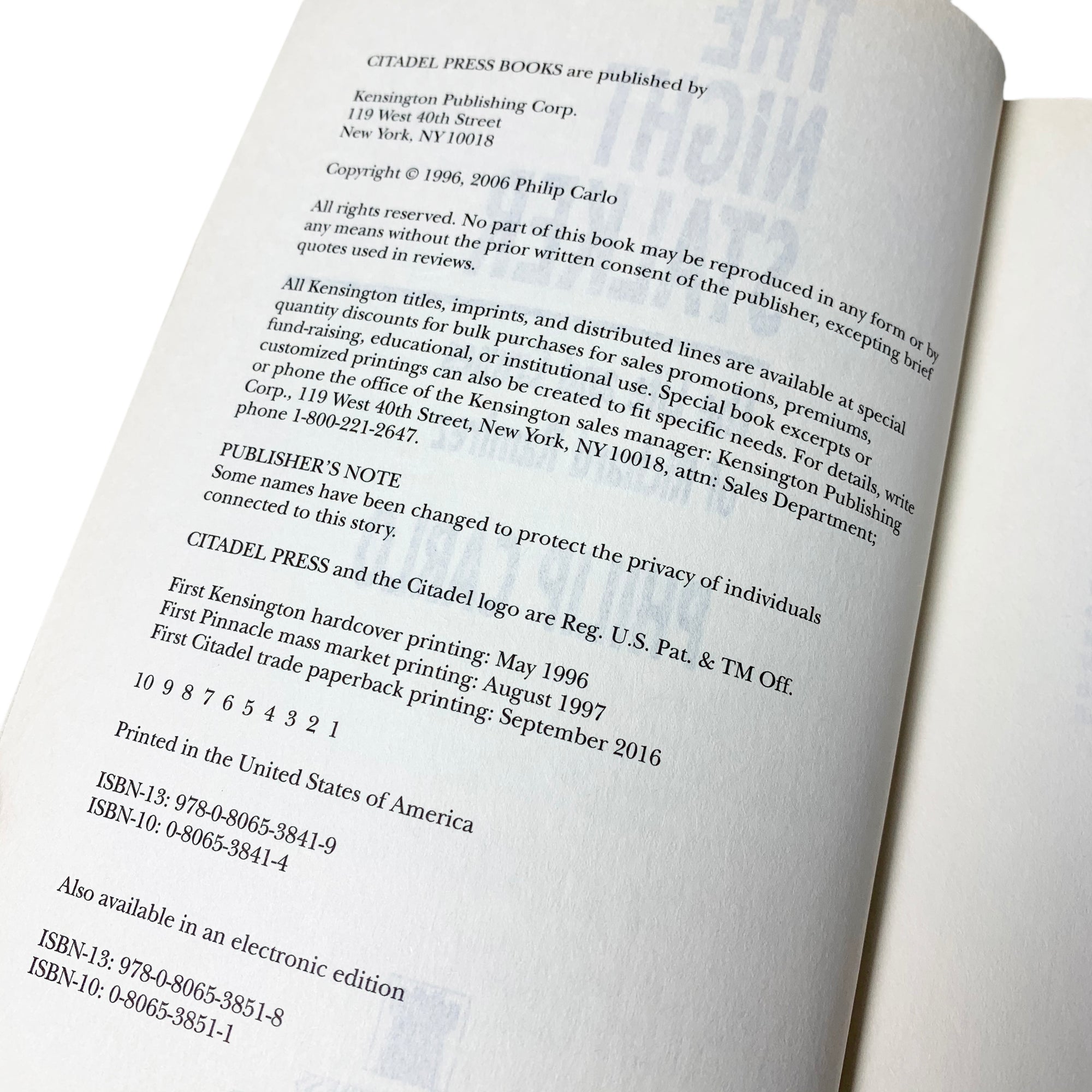 2016 Philip Carlo 'The Night Stalker' Paperback