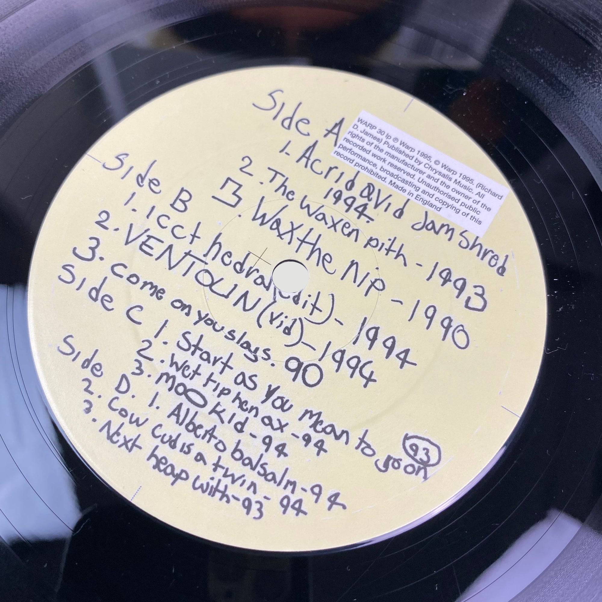 1995 Aphex Twin ...I Care Because You Do 1st UK Press LP