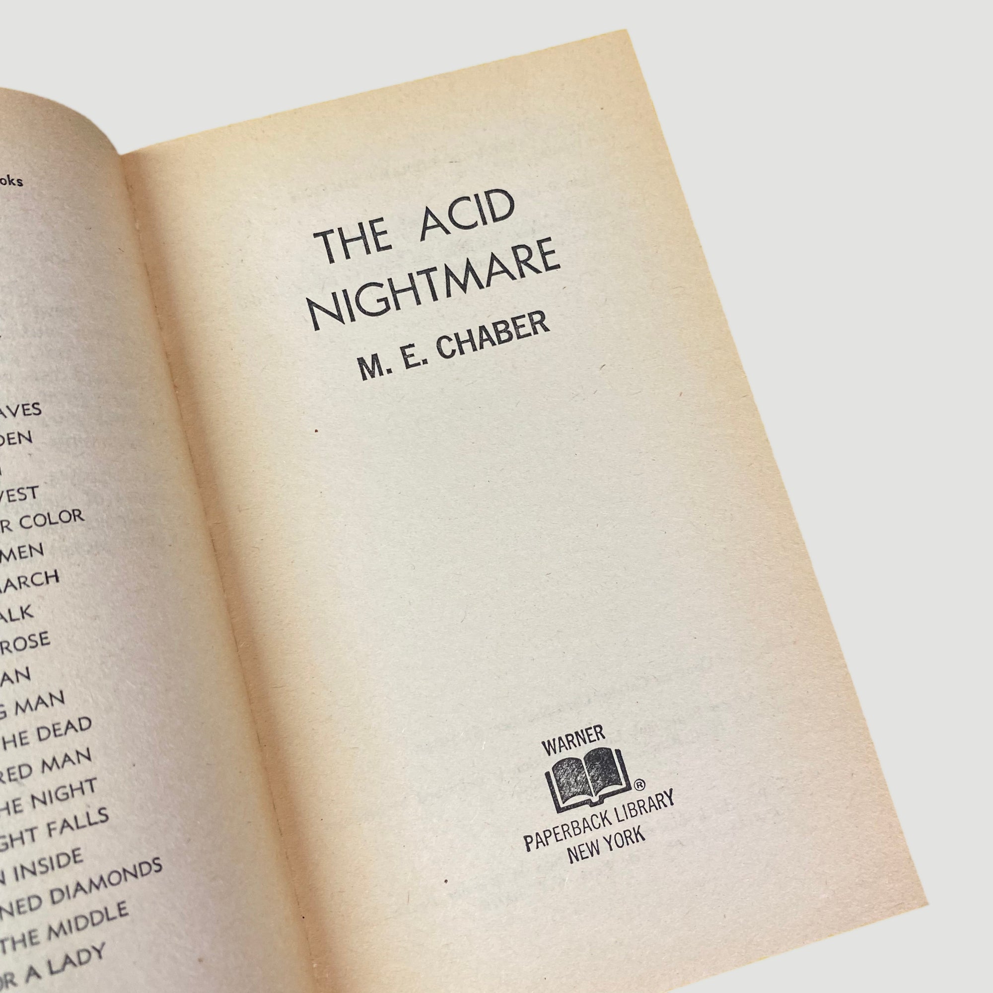 1972 The Acid Nightmare by M.E.Chaber