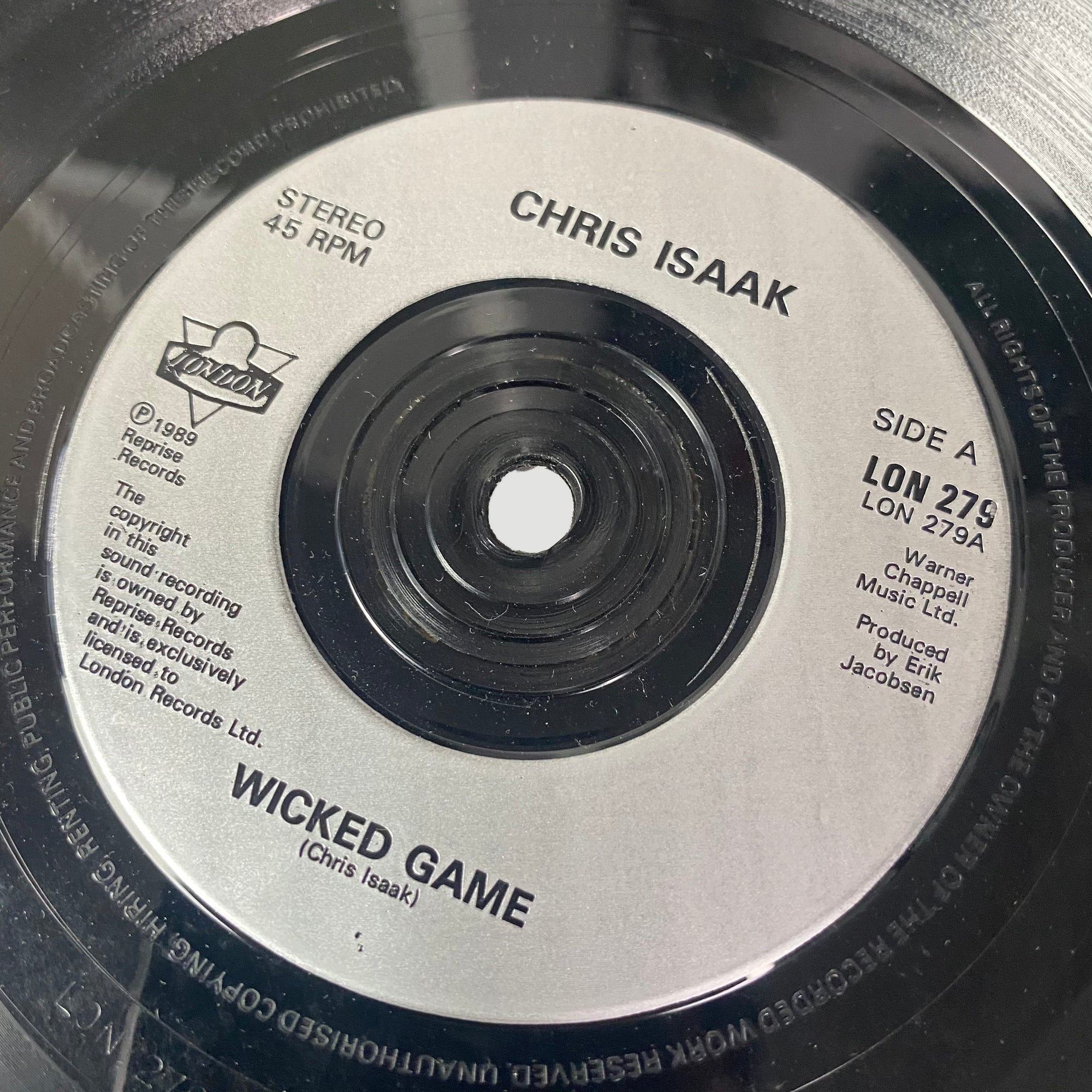 1990 Chris Isaak Wicked Game Wild at Heart 7" Single