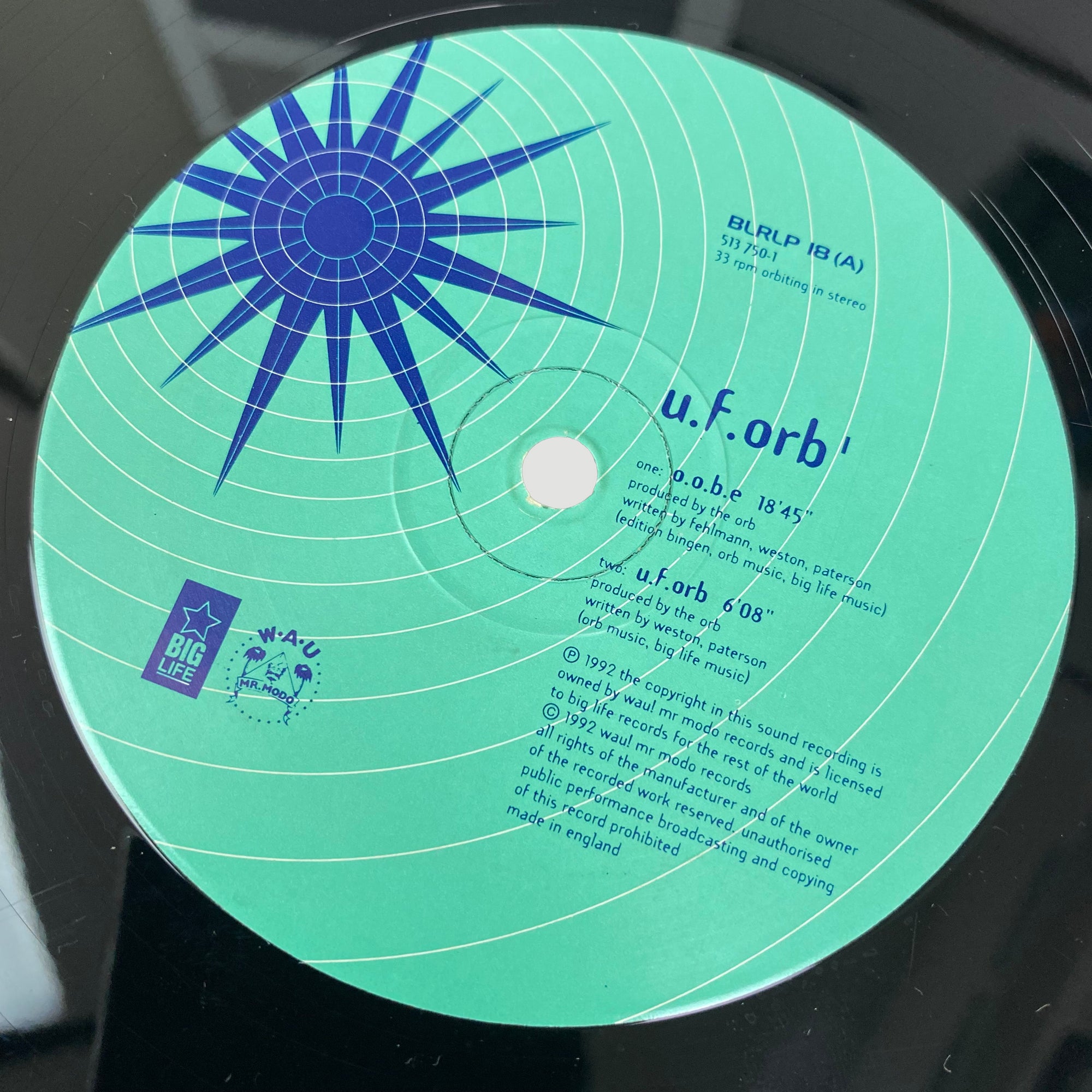 1992 The Orb 'U.F.orb' Vinyl LP 1st Press