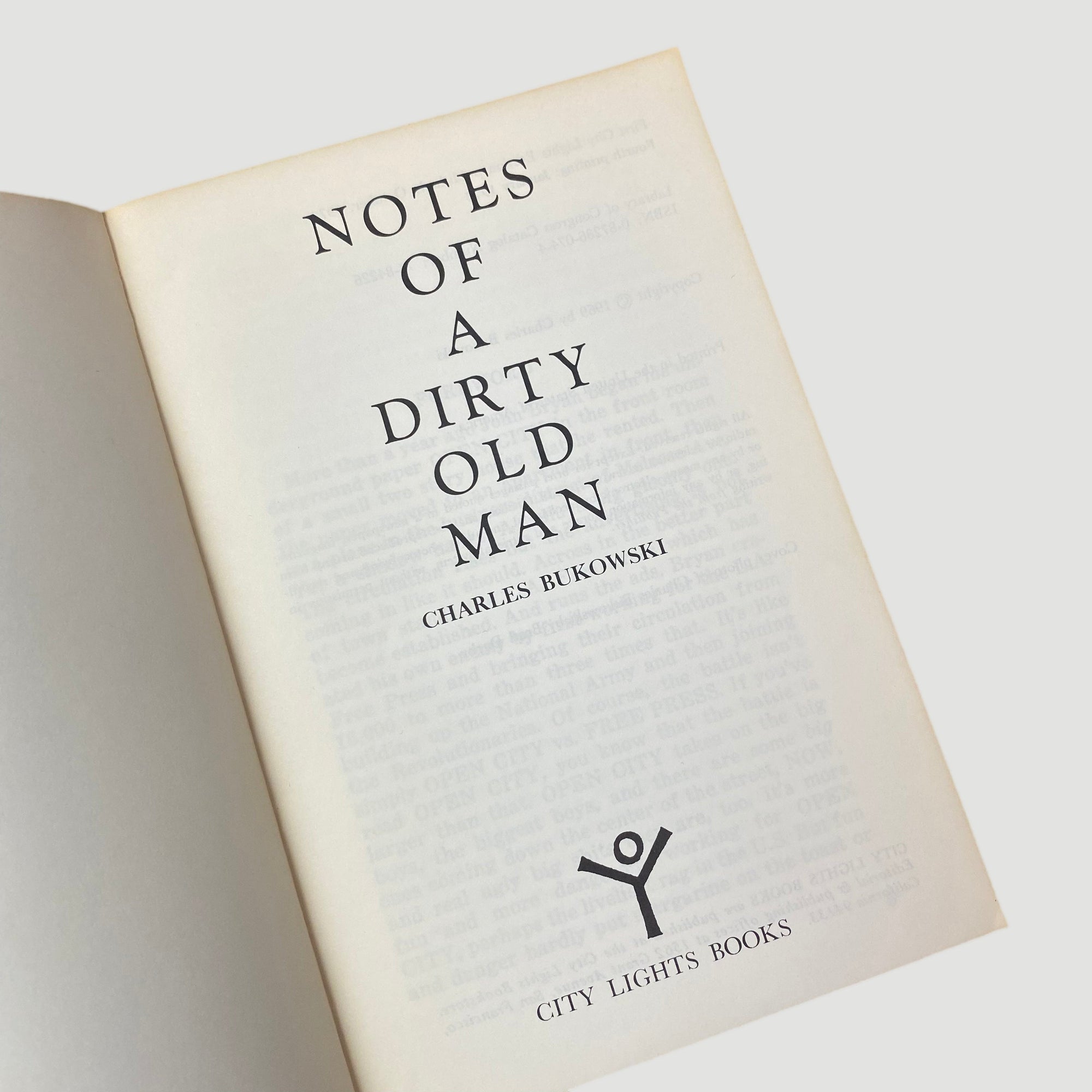 1973 Charles Bukowski 'Notes of a Dirty Old Man'