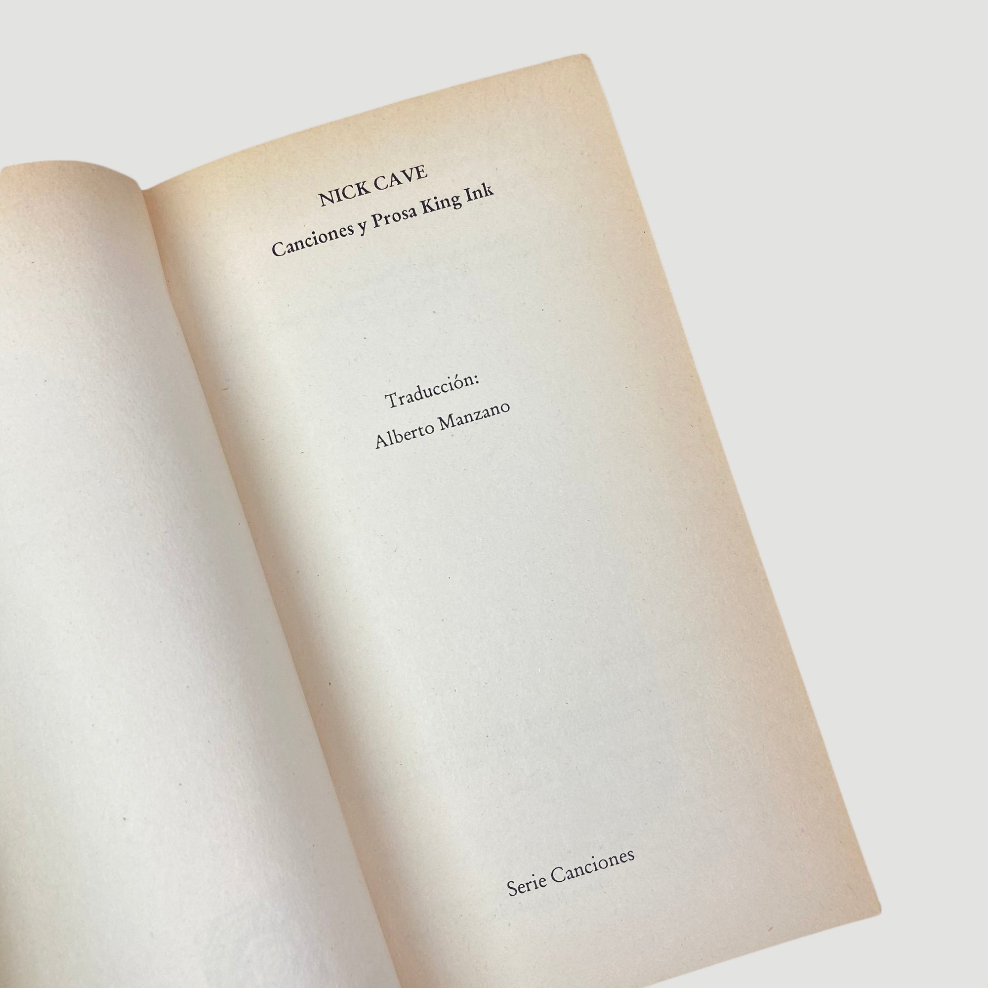 1990 Nick Cave King Ink Lyric & Prose Book