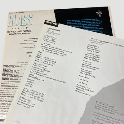 1986 Philip Glass Songs from the Liquid Days Vinyl LP