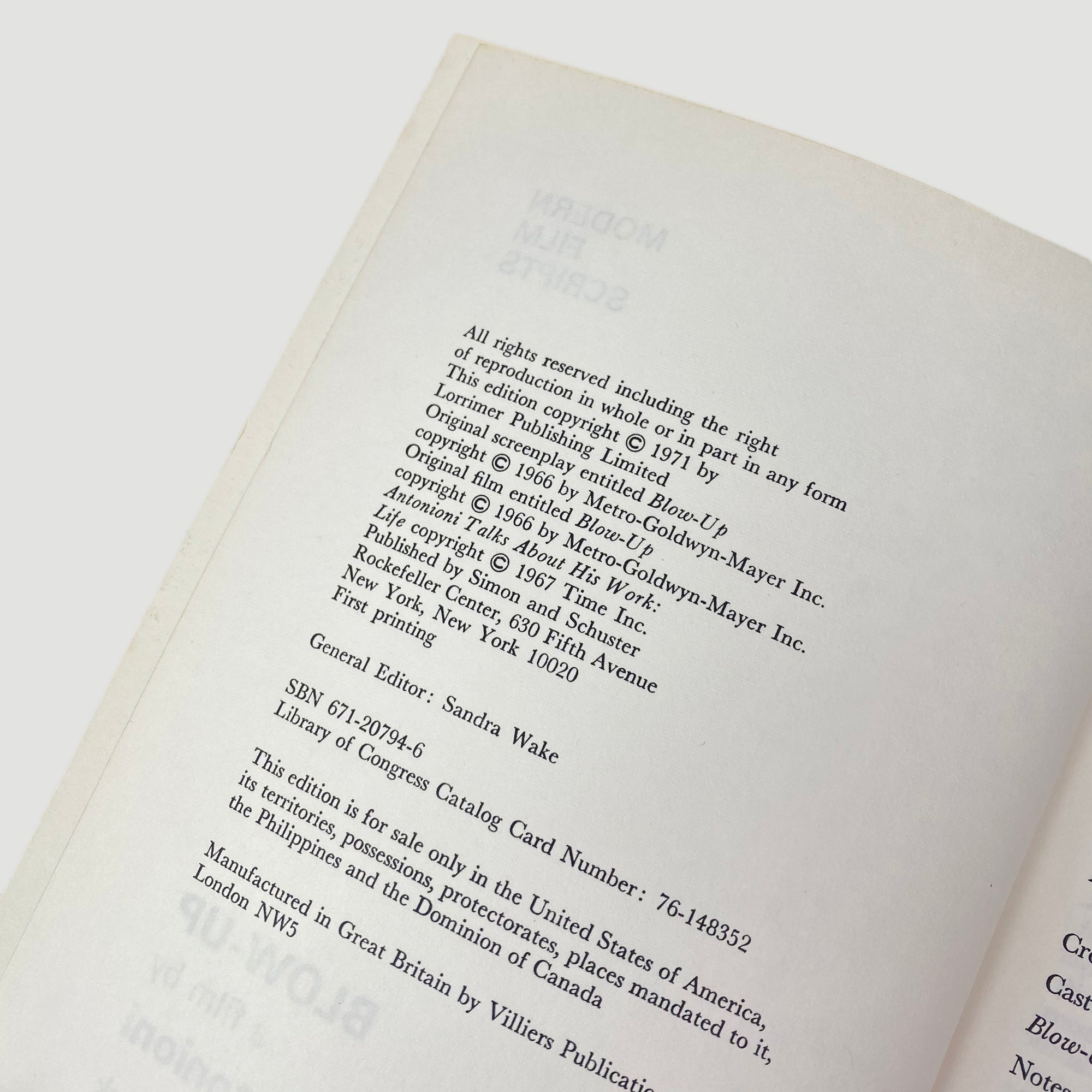 1971 Michelangelo Antonioni 'Blow-Up'