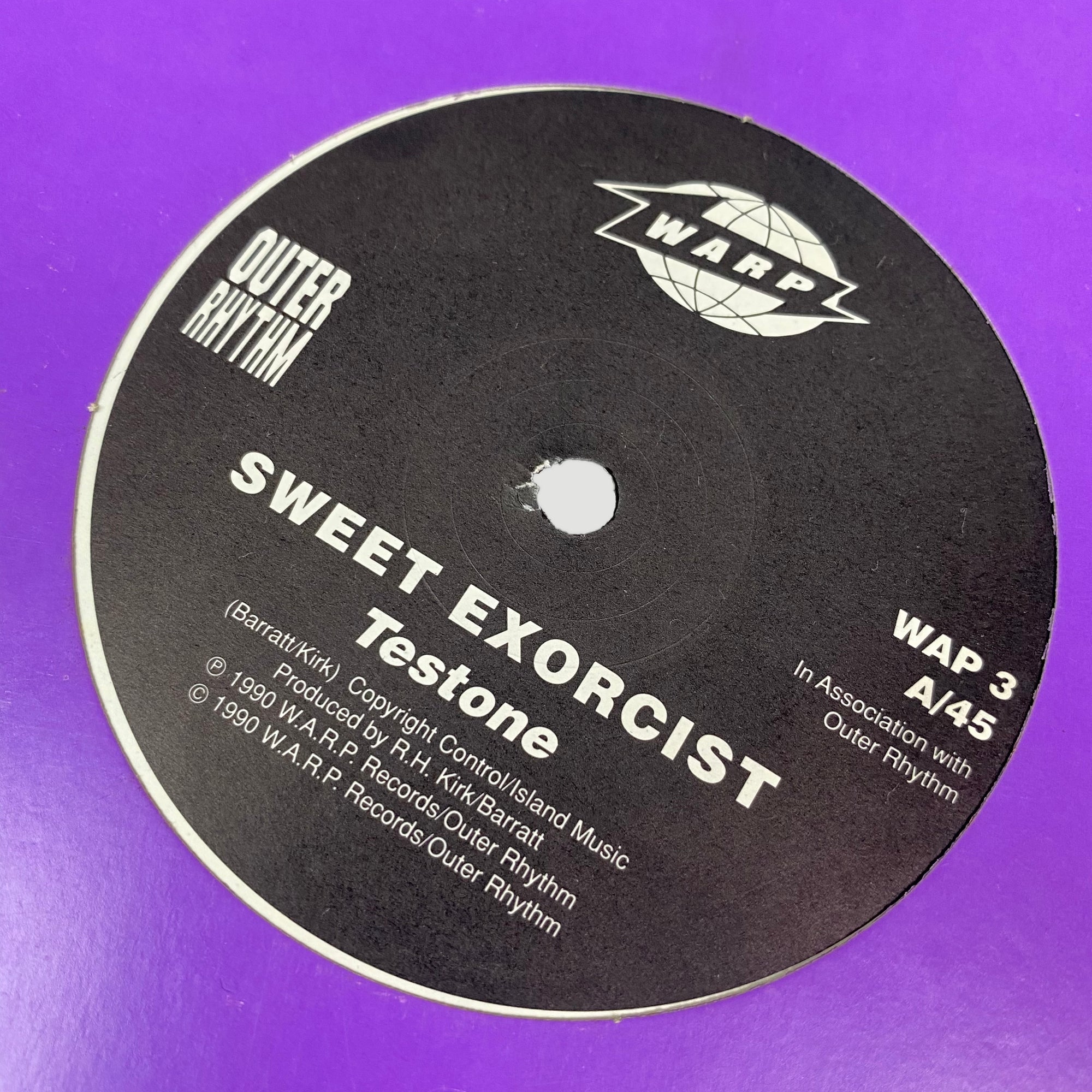1990 Warp Records Sweet Exorcist ‎'Testone' Vinyl Single