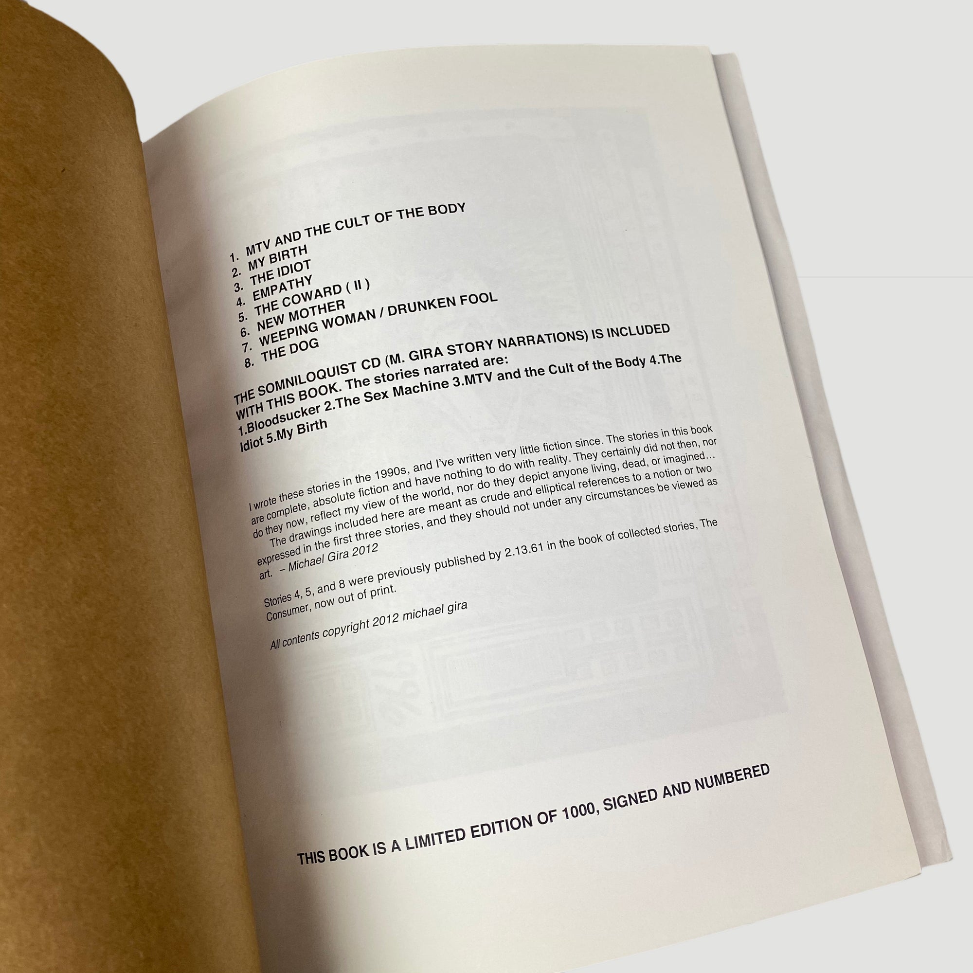 2012 Michael Gira ‘Eight Stories’